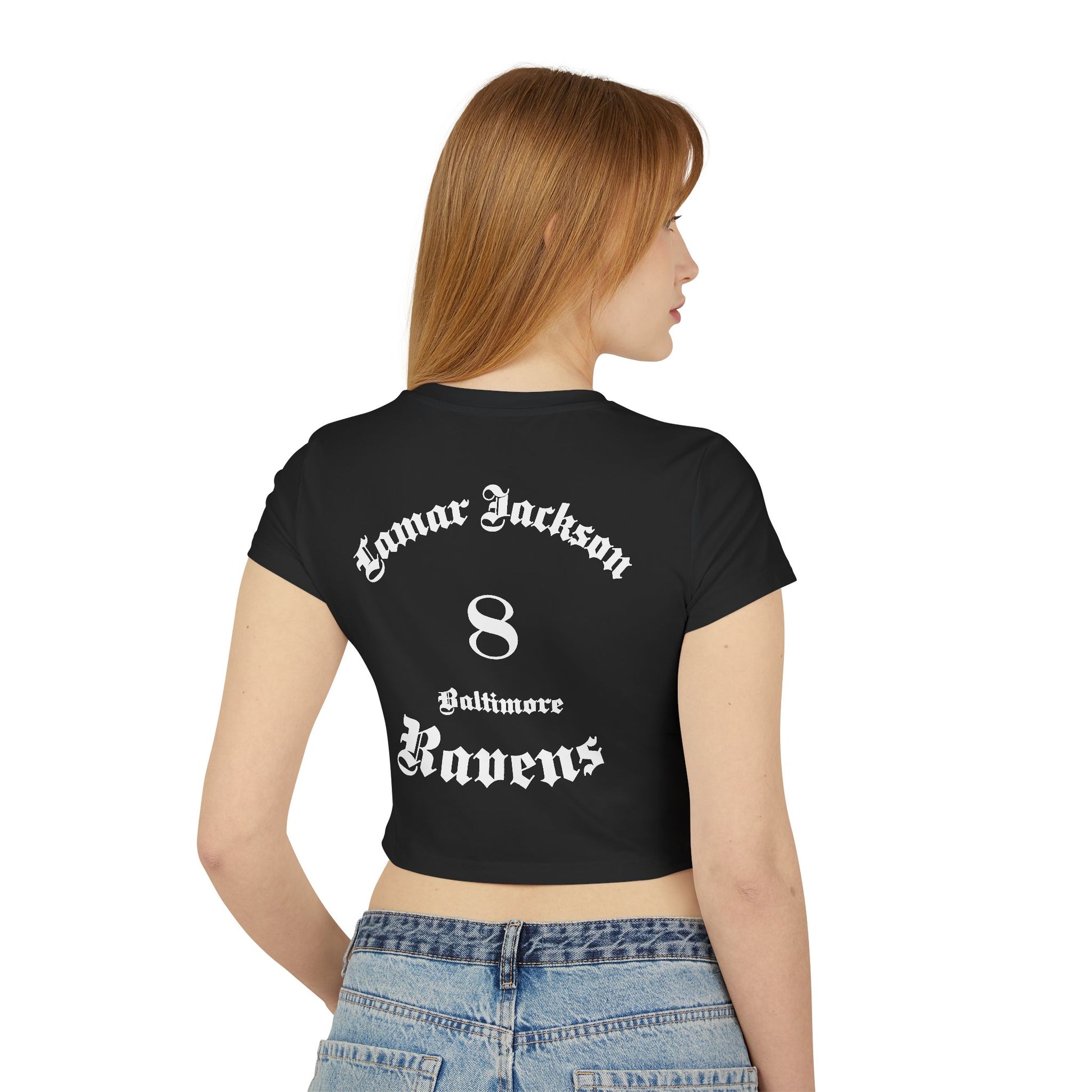 Lamar Jackson Ravens NFL Fan Women's Baby Tee - Ultra Fans Design by Deportivo Gorillas - Deportivo Gorillas 