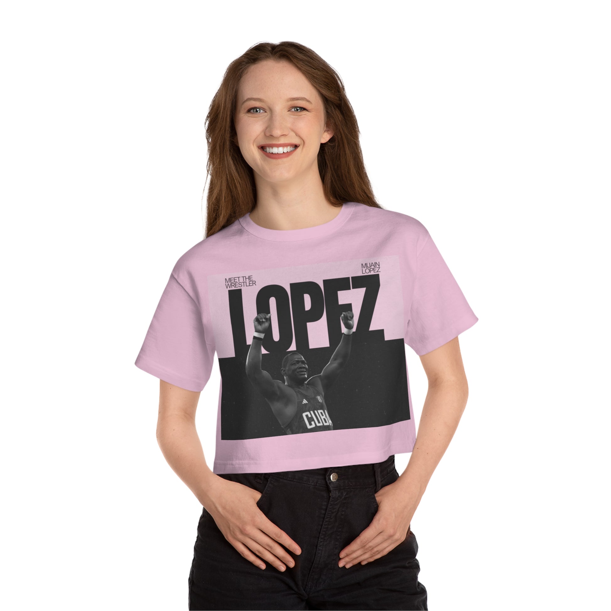 Champion Women's Heritage Cropped T-Shirt Mijain Lopez - Deportivo Gorillas 