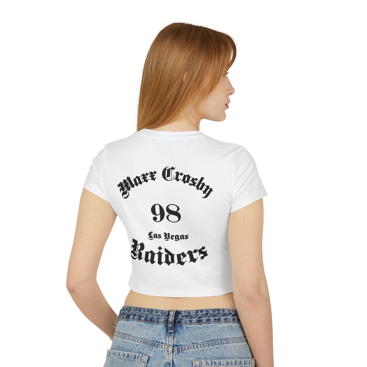 NFL Maxx Crosby Las Vegas Raiders Fan Women's Baby Tee - Ultra Fans Design by Deportivo Gorillas - Deportivo Gorillas 