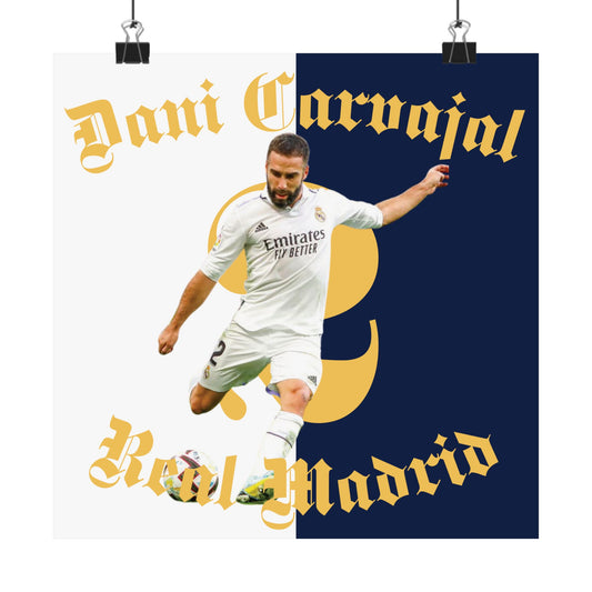 Football Poster, Matte Vertical Poster, Dani Carvajal Real Madrid Scorer Stats Poster - Deportivo Gorillas 