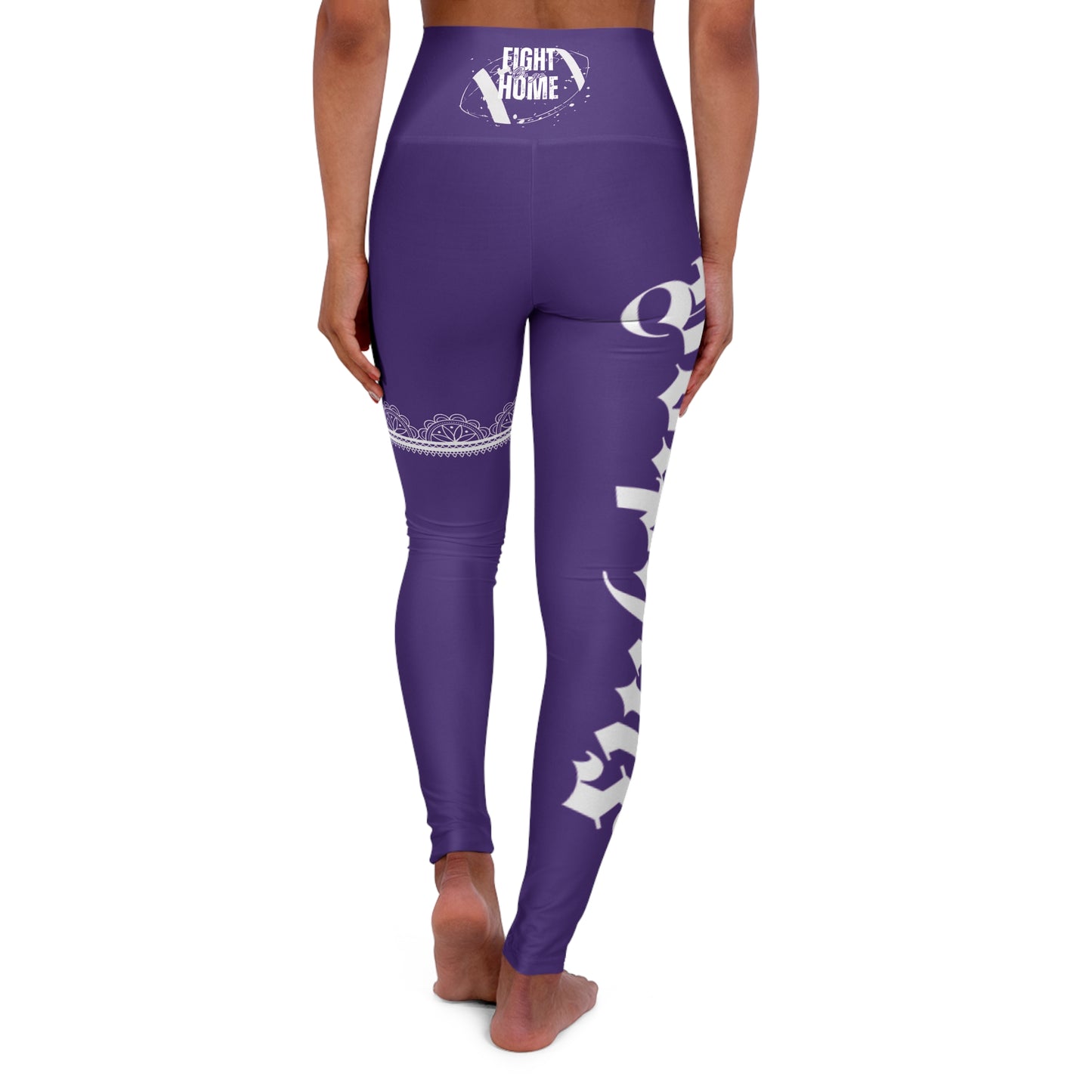 Dark Purple Yoga Leggings Dolphins