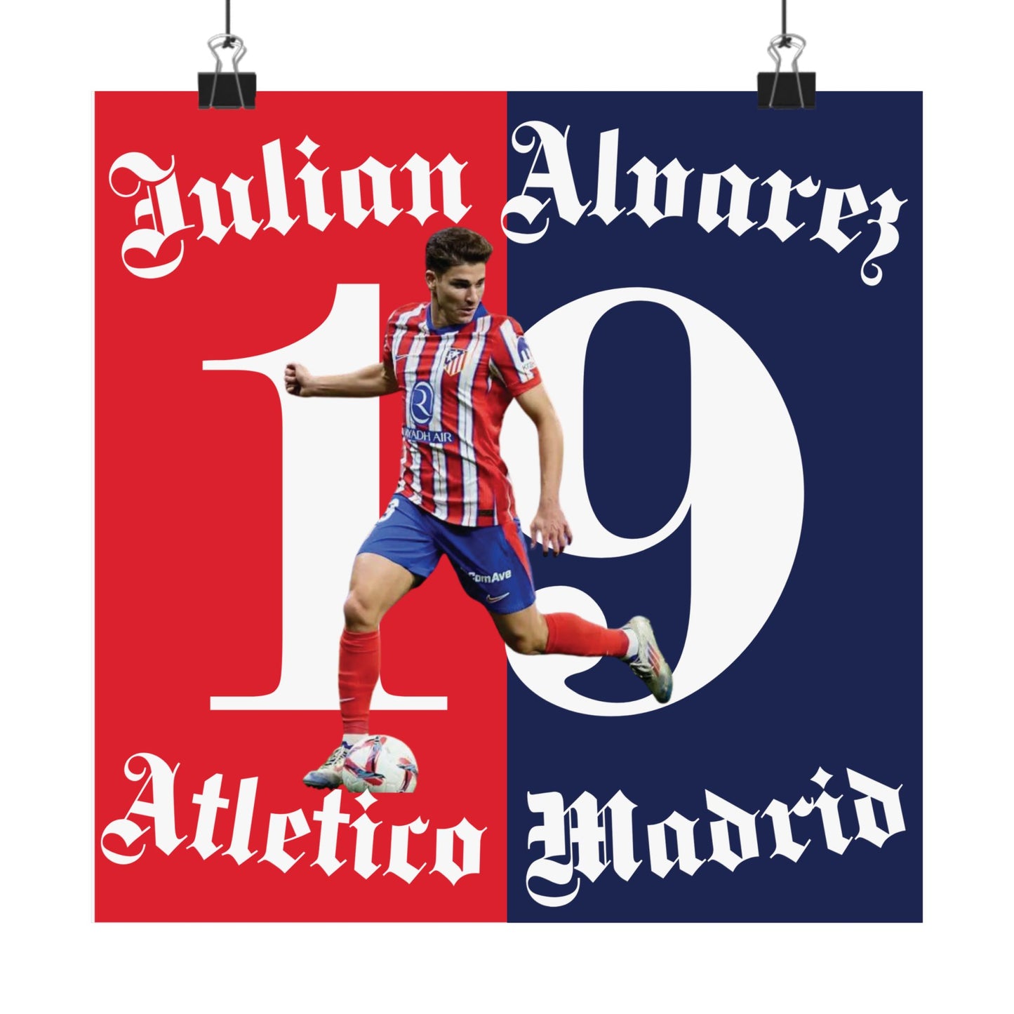 Football Poster, Matte Vertical Poster, Julian Alvarez Atletico Madrid Scorer Stats Poster - Deportivo Gorillas 