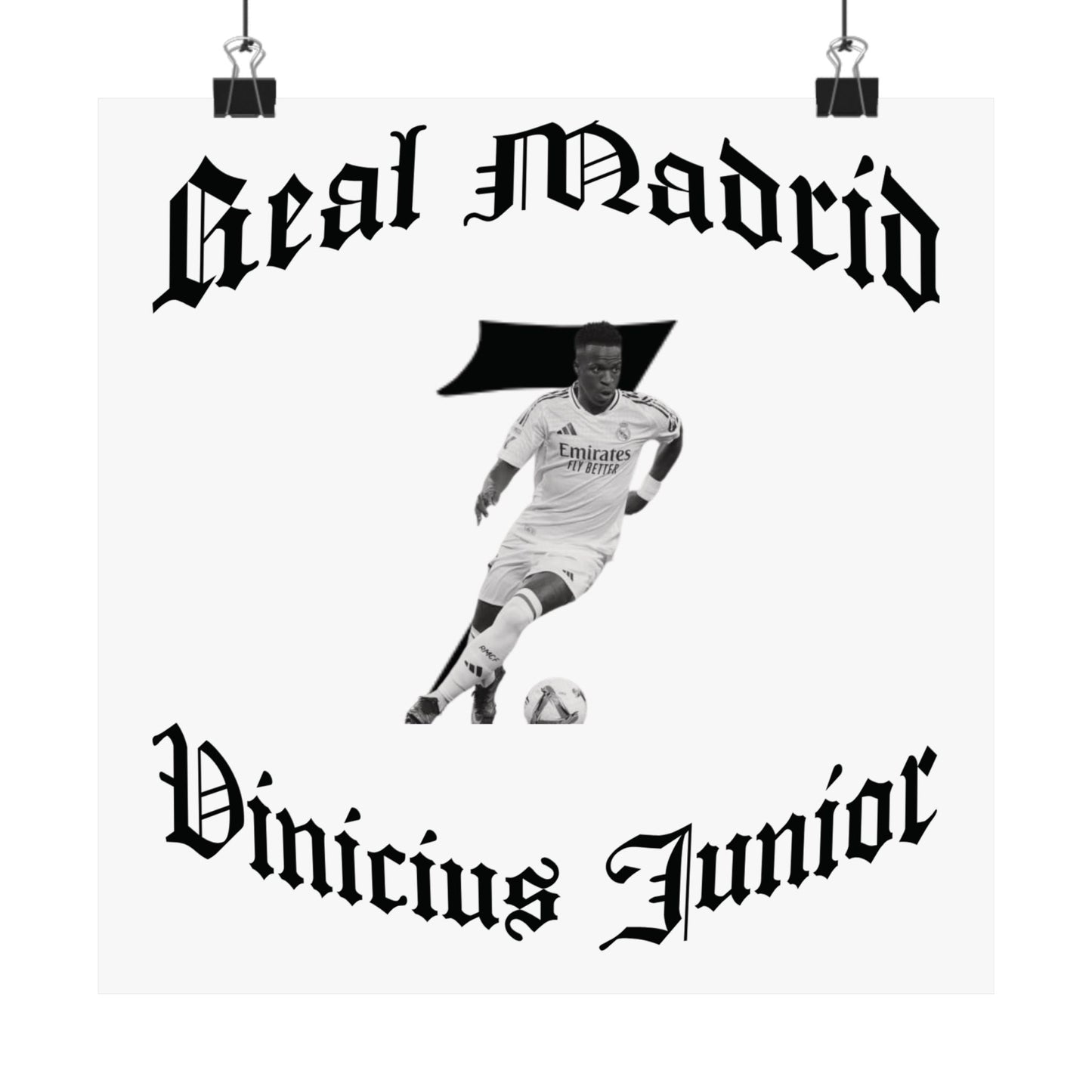 Football Poster, Matte Vertical Poster, Vinicius Junior Real Madrid Scorer Stats Poster - Deportivo Gorillas 