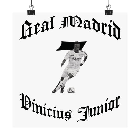 Football Poster, Matte Vertical Poster, Vinicius Junior Real Madrid Scorer Stats Poster - Deportivo Gorillas 