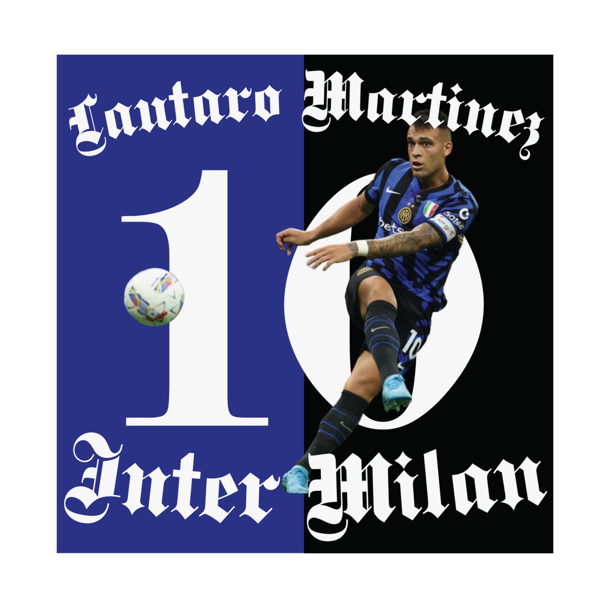 Football Poster, Matte Vertical Poster, Lautaro Martinez Inter Milan Scorer Stats Poster - Deportivo Gorillas 