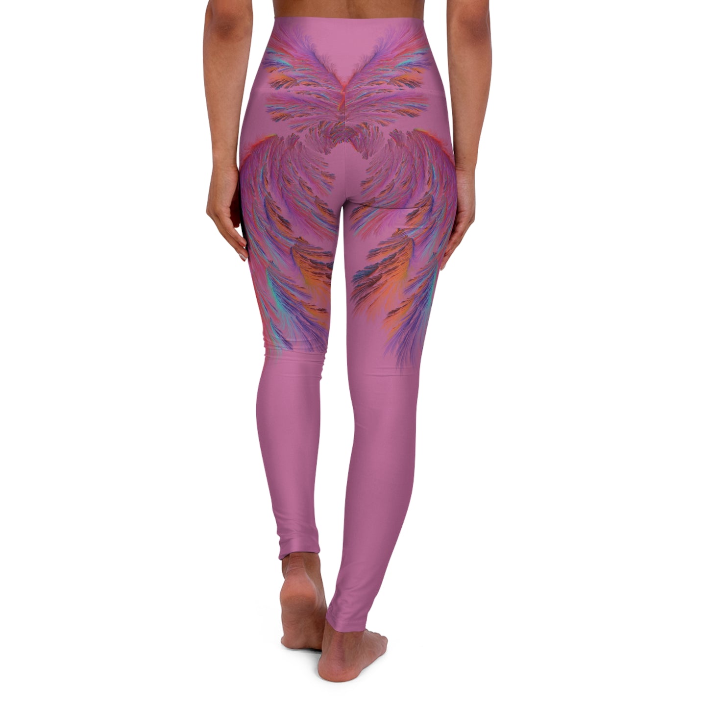 Pink Angel Wings Yoga Leggings