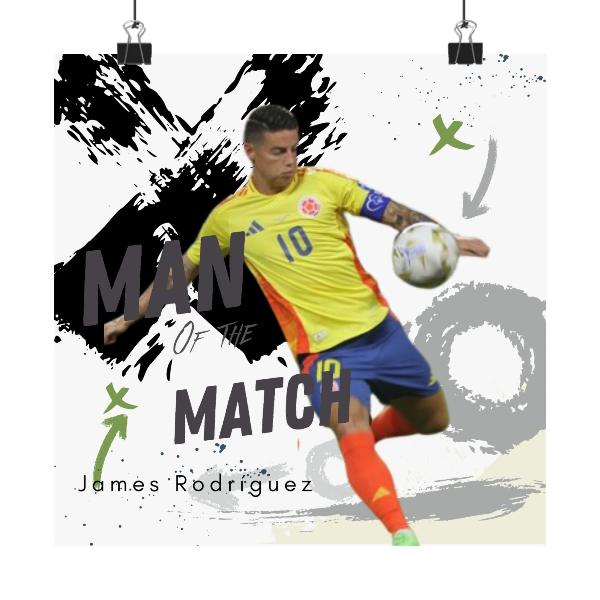 Vertical Poster, James Rodríguez Colombia Soccer Scorer Matte Print Gift Idea, Wall Art Decoration, Sports Fans Home - Deportivo Gorillas 