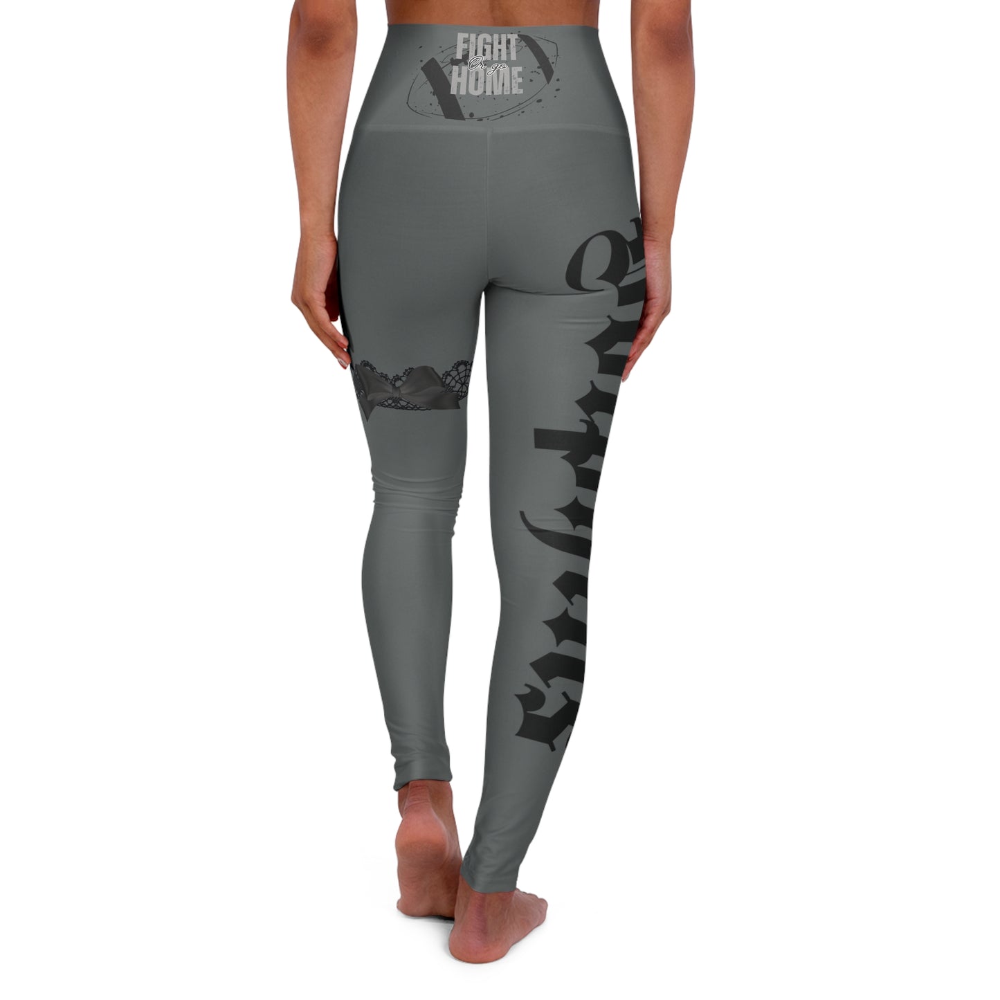 Dark Grey Yoga Leggings Dolphins