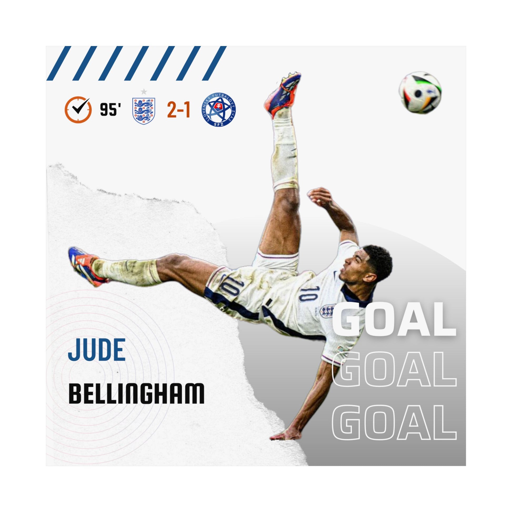 Soccer Poster, Jude Bellingham Bicycle Kick Matte Vertical Print, England Football Decor, Sports Fan Gift, Soccer Wall Art - Deportivo Gorillas 