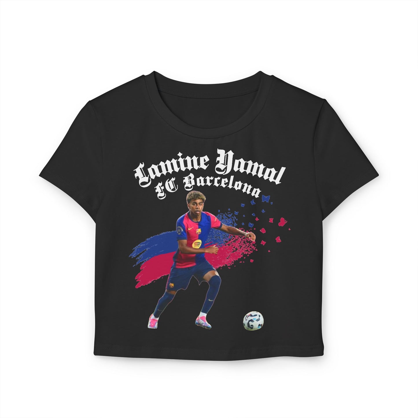 Women's Baby Tee, Lamine Yamal FC Barcelona Baby Tee Women's T-Shirt, Women's T-Shirt Gift, Women's Graphic Tee, Barcelona Fan - Deportivo Gorillas 