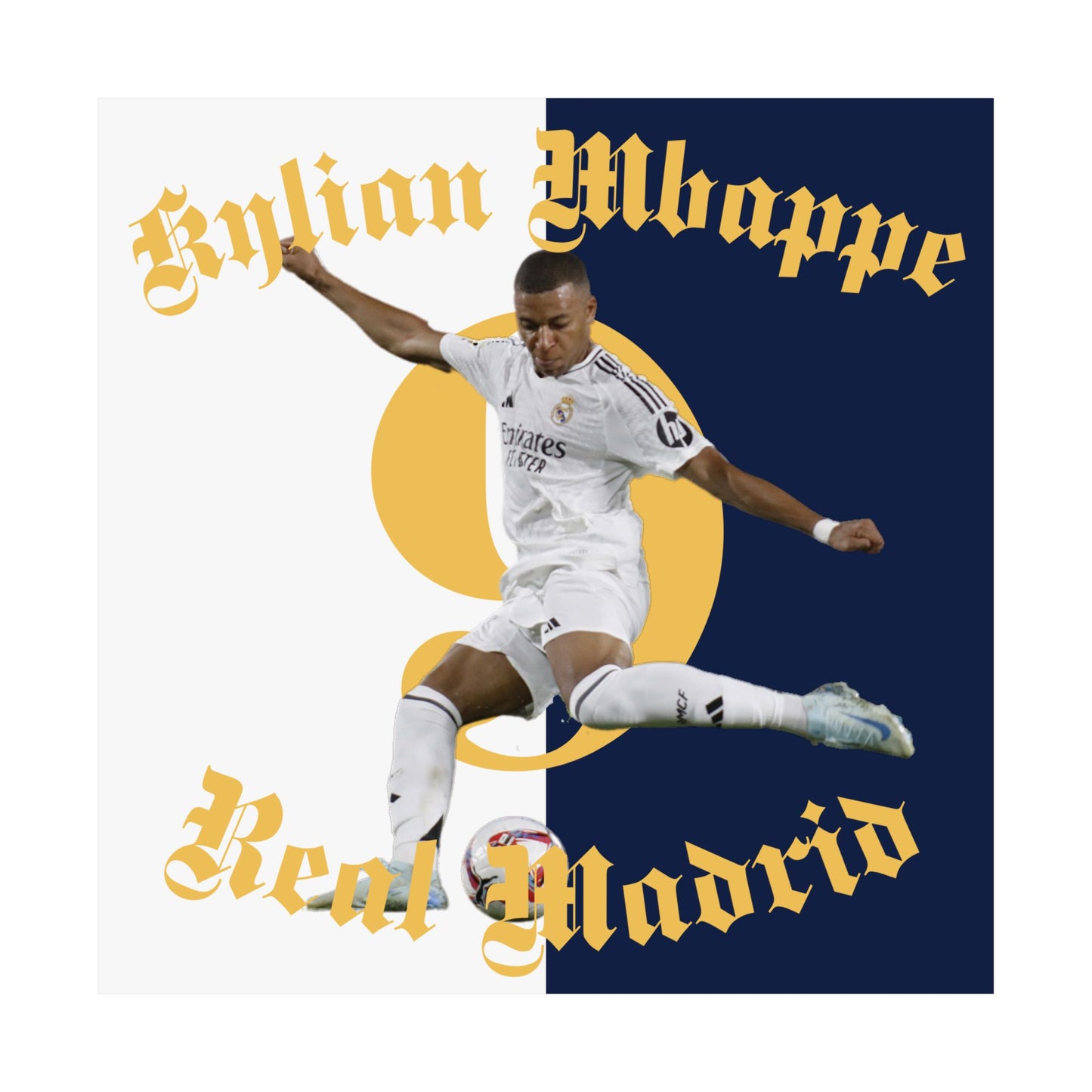 Football Matte Poster, Kylian Mbappe Real Madrid Scorer Stats Vertical Wall Art, Soccer Fan Gift, Ultras Room Decor, Sports Memorabilia - Deportivo Gorillas 