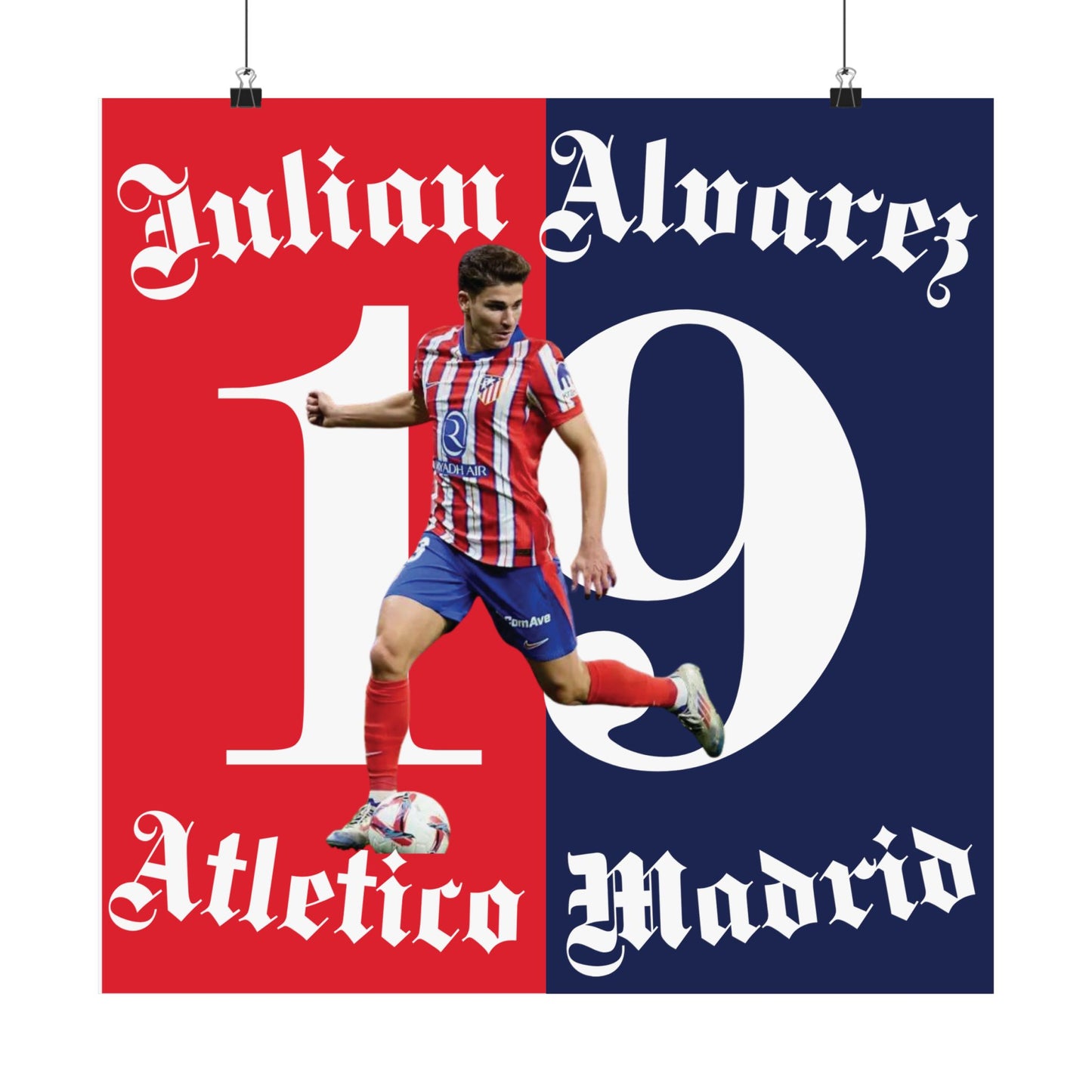 Football Poster, Matte Vertical Poster, Julian Alvarez Atletico Madrid Scorer Stats Poster - Deportivo Gorillas 