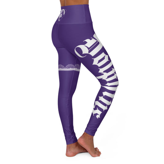 Dark Purple Yoga Leggings Dolphins