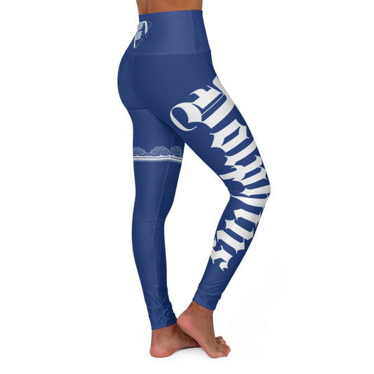 Dark Blue Yoga Leggings Dolphins