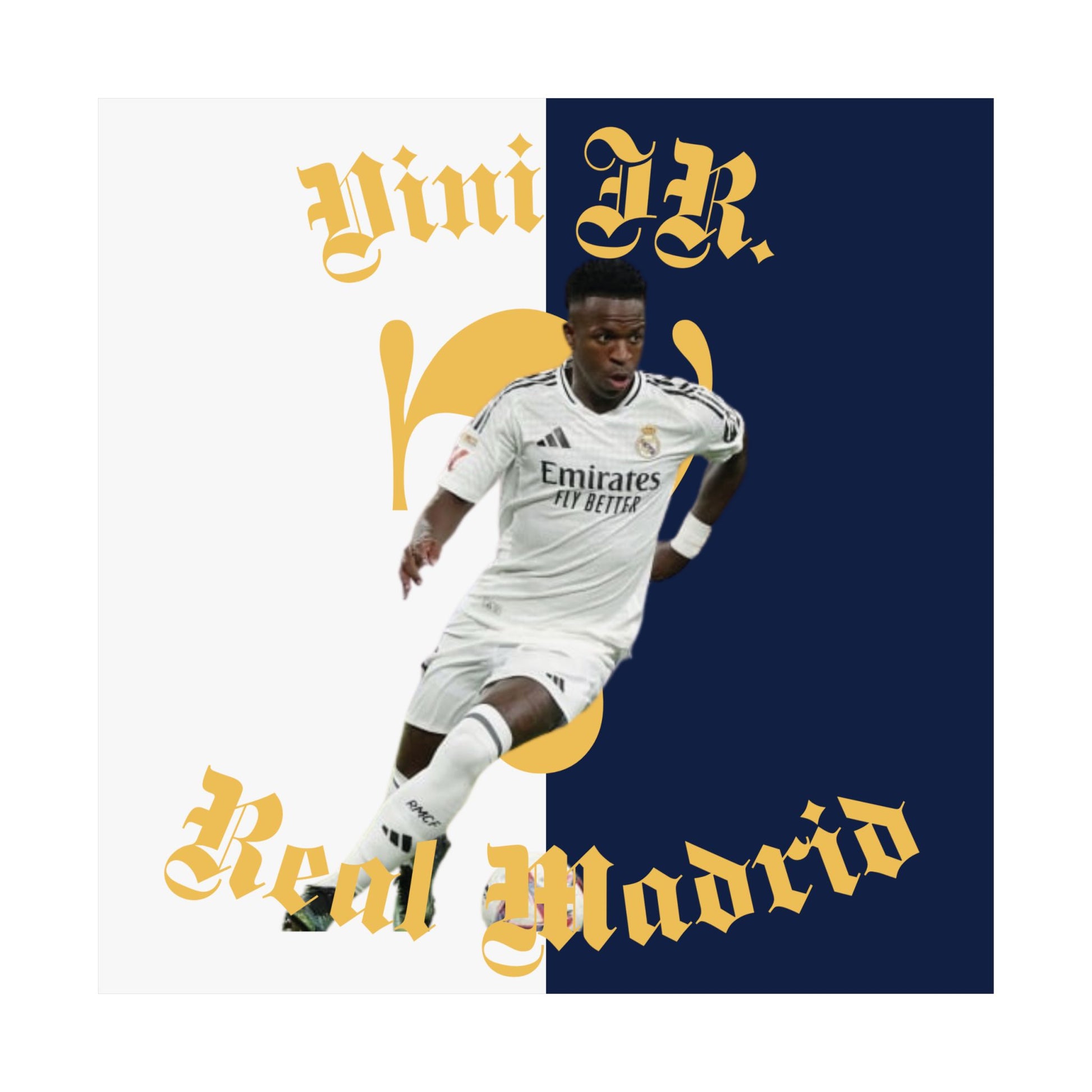 Football Poster, Matte Vertical Poster, Vinicius Junior Real Madrid Scorer Stats Poster - Deportivo Gorillas 