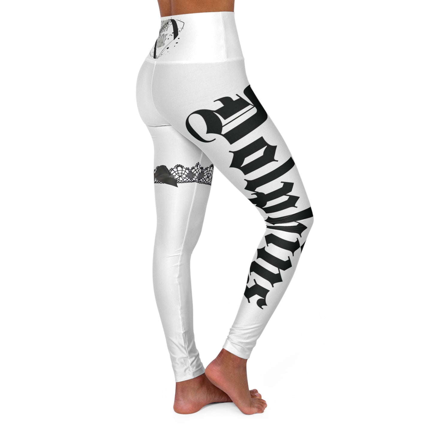 White Yoga Leggings Dolphins