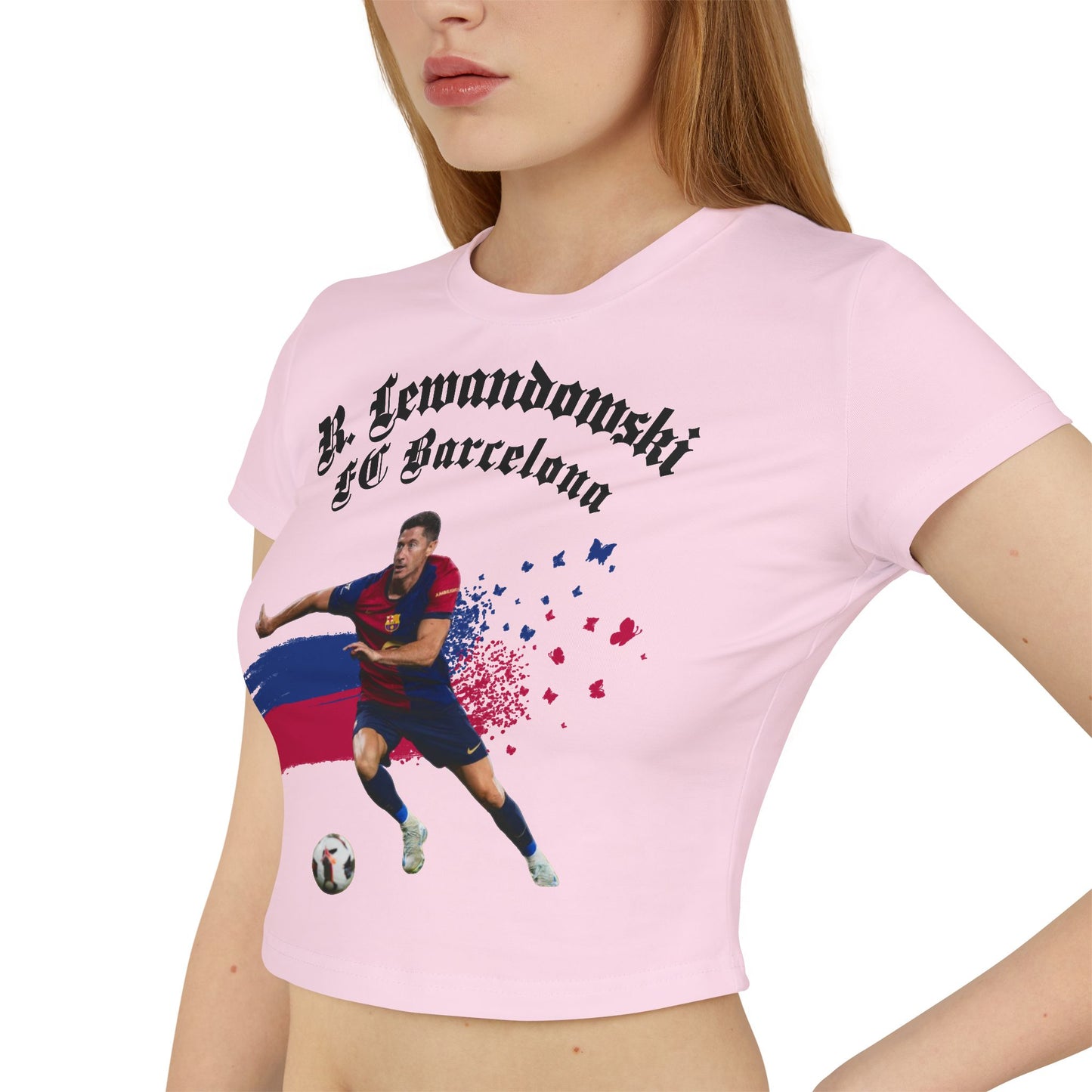 Women's Baby Tee - Robert Lewandowski FC Barcelona Soccer Fan T-Shirt - Deportivo Gorillas 