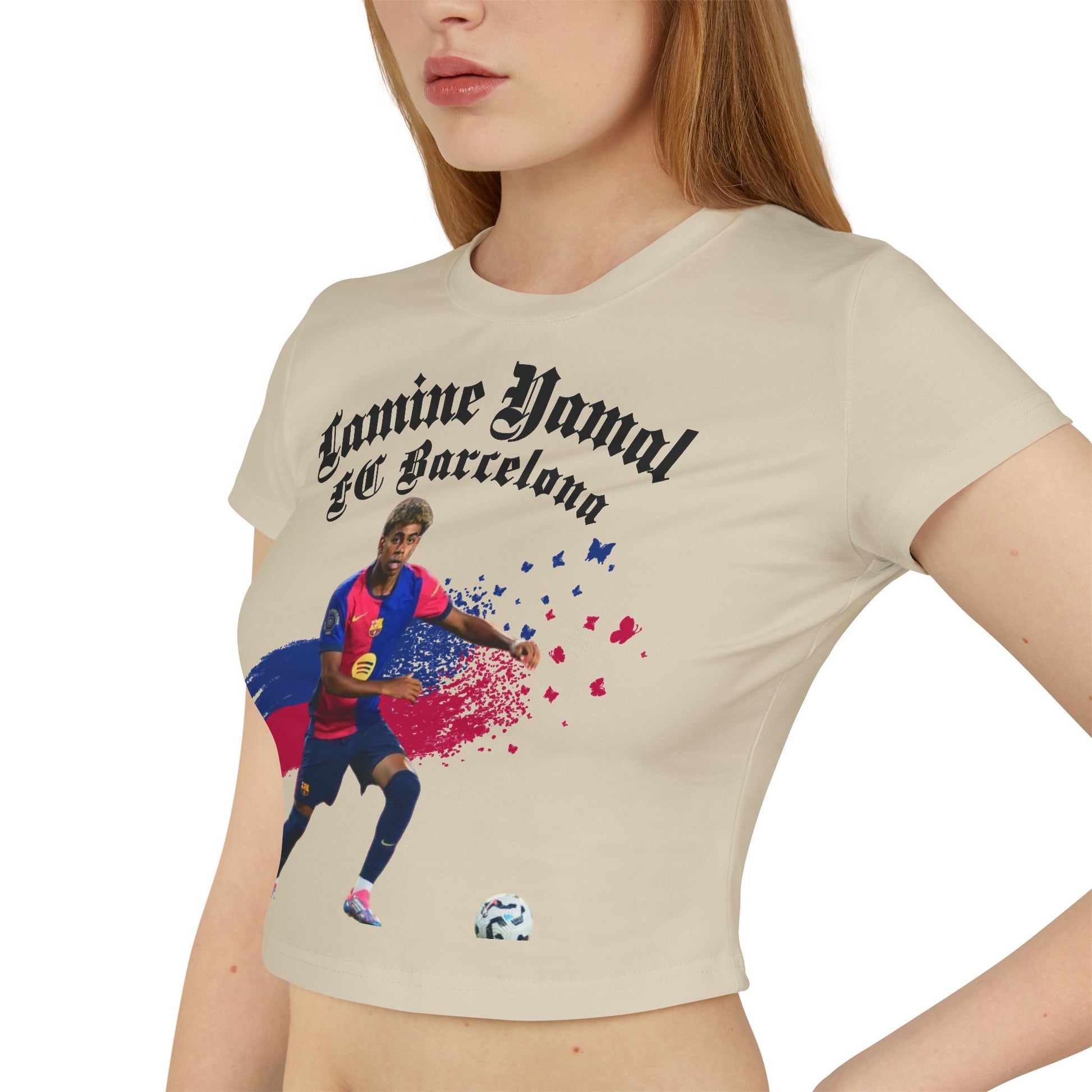 Women's Baby Tee, Lamine Yamal FC Barcelona Baby Tee Women's T-Shirt, Women's T-Shirt Gift, Women's Graphic Tee, Barcelona Fan - Deportivo Gorillas 