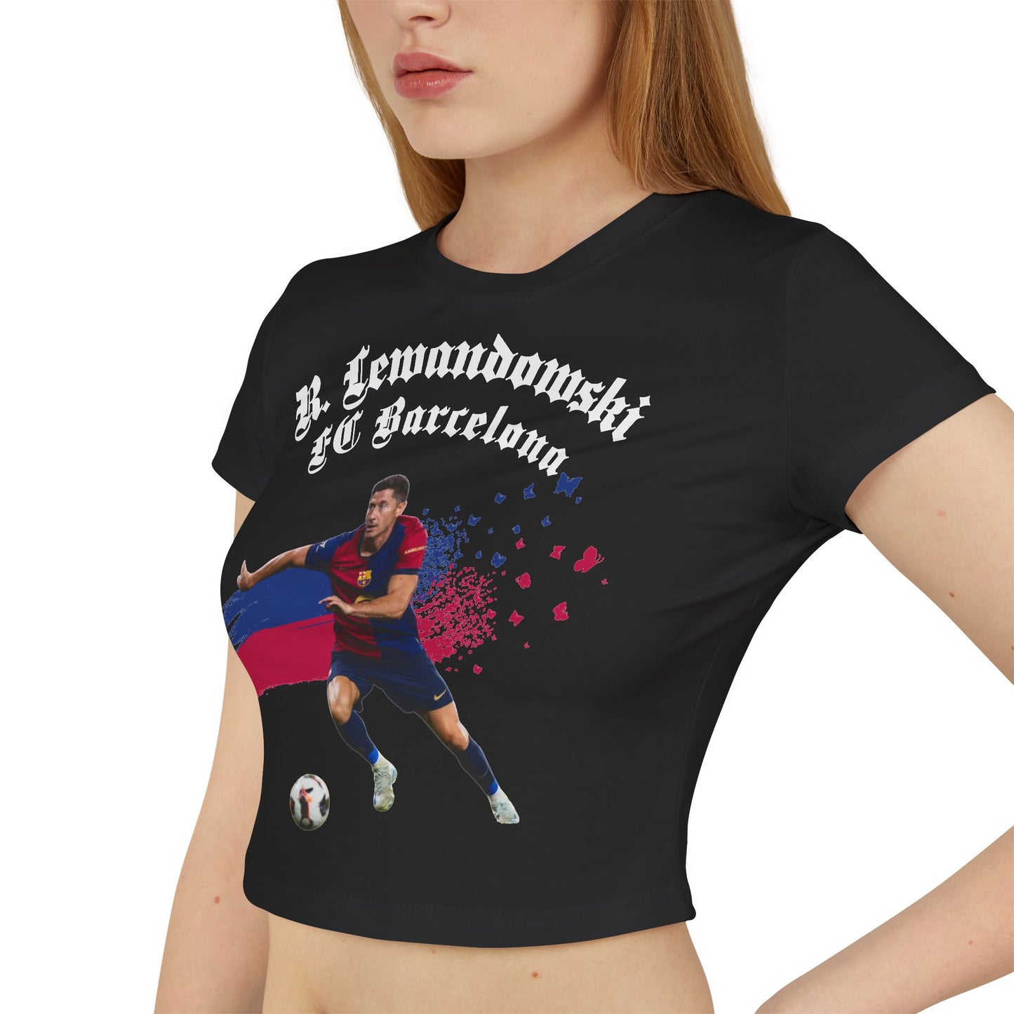 Women's Baby Tee - Robert Lewandowski FC Barcelona Soccer Fan T-Shirt - Deportivo Gorillas 