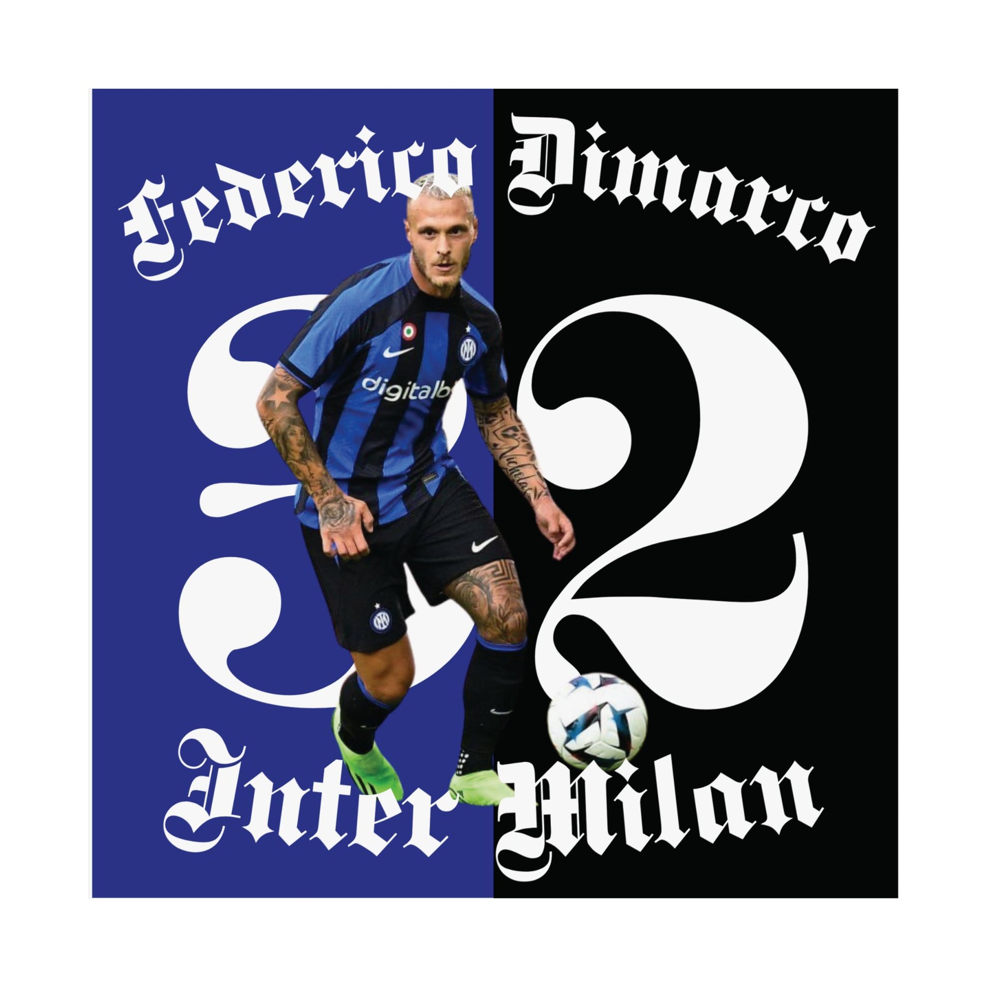 Football Poster, Matte Vertical Poster, Federico Dimarco Inter Milan Poster - Deportivo Gorillas 