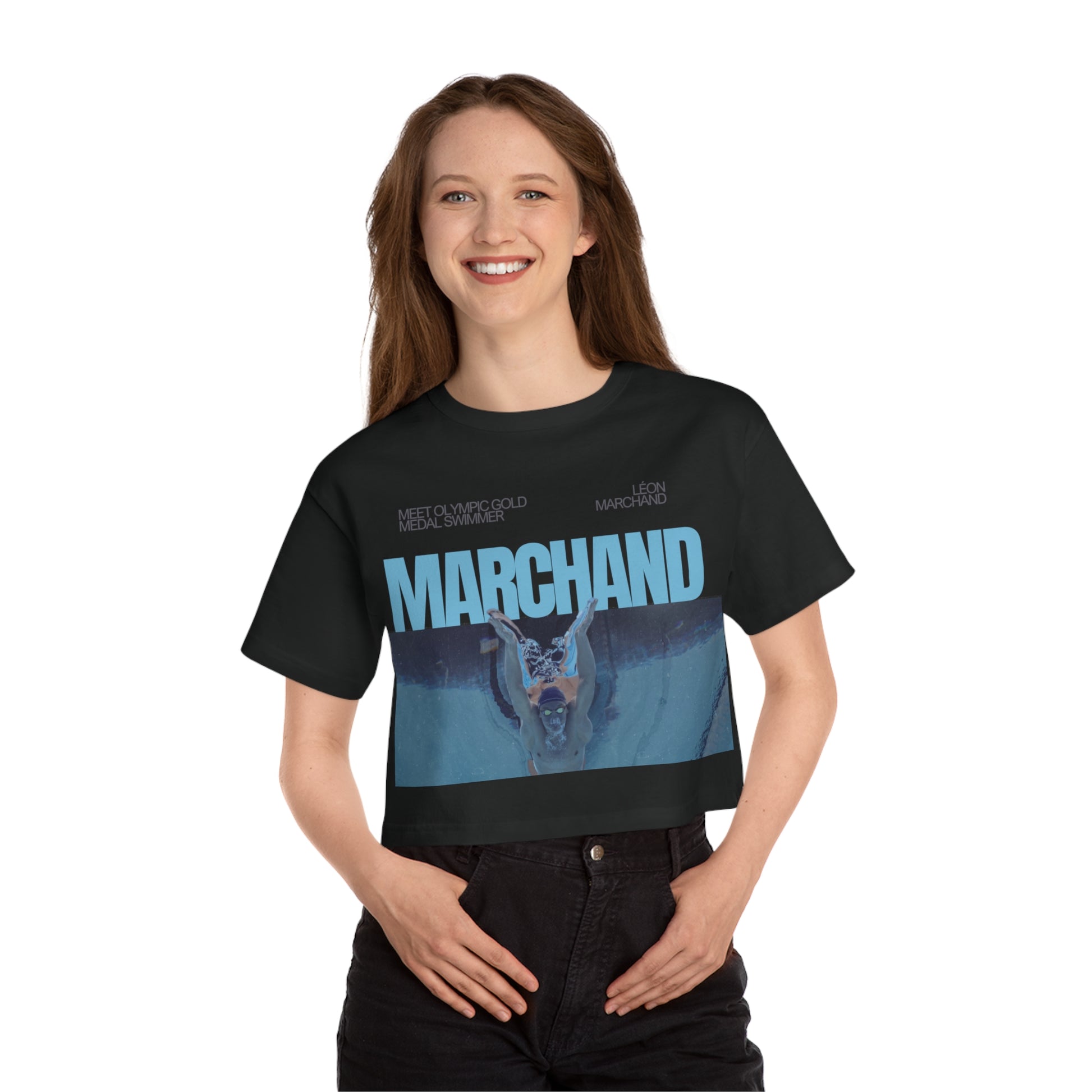 Champion Women's Heritage Cropped T-Shirt Léon Marchand - Deportivo Gorillas 