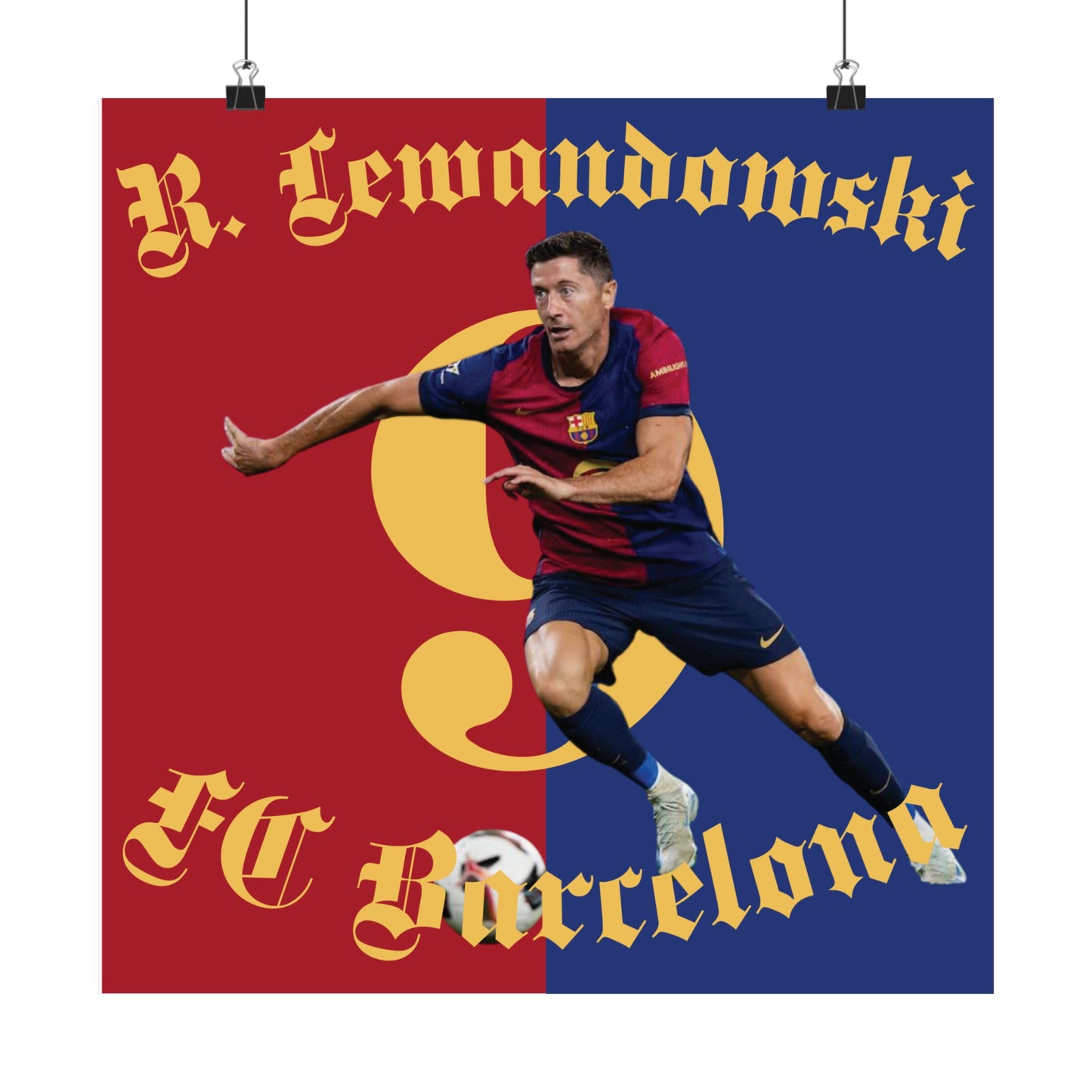 Football Matte Poster, Robert Robert Lewandowski FC Barcelona Scorer Vertical Wall Art, Ultras Room Decor - Deportivo Gorillas 