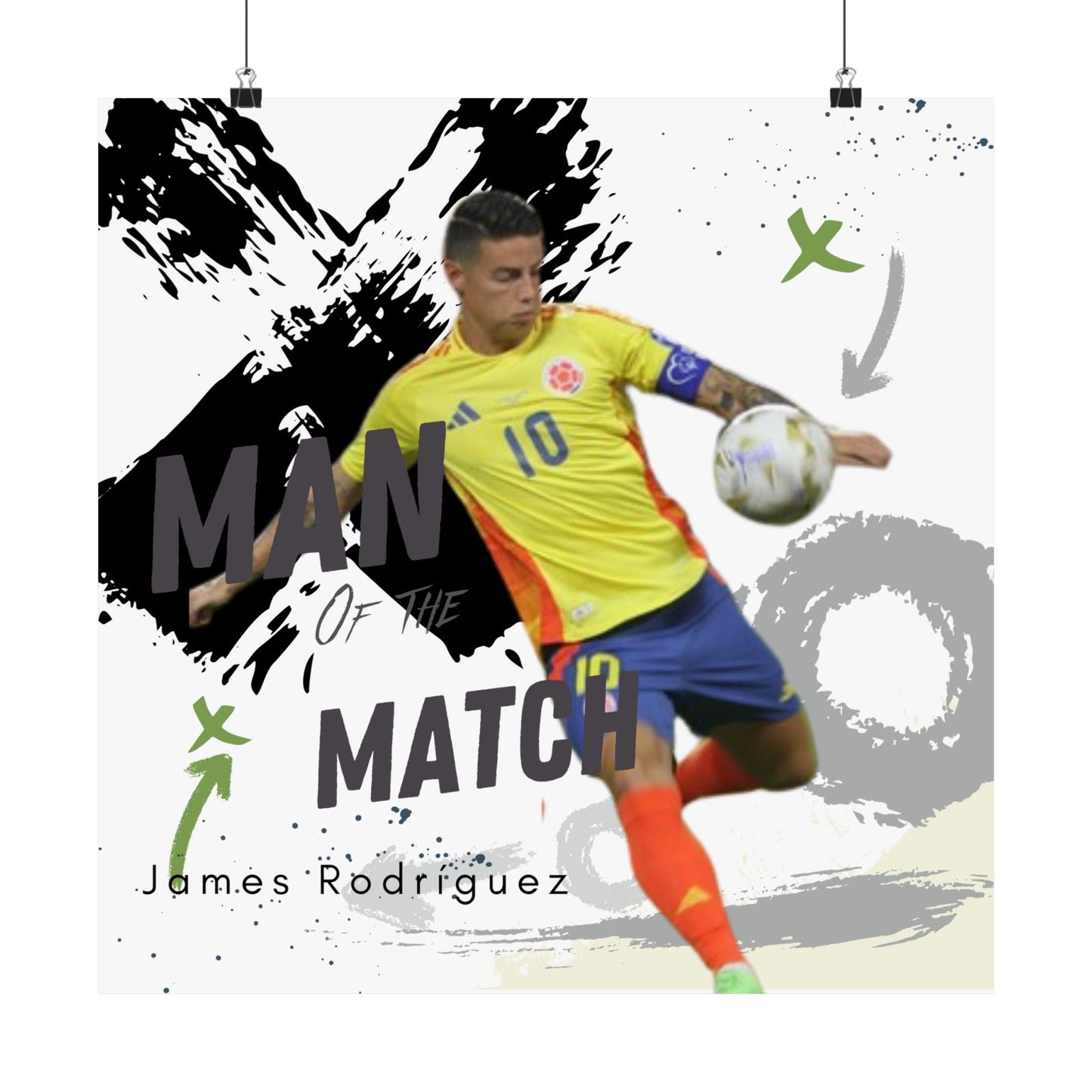 Vertical Poster, James Rodríguez Colombia Soccer Scorer Matte Print Gift Idea, Wall Art Decoration, Sports Fans Home - Deportivo Gorillas 