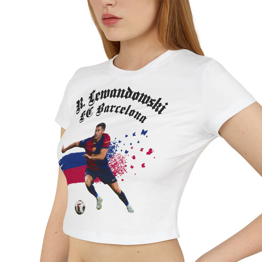 Women's Baby Tee - Robert Lewandowski FC Barcelona Soccer Fan T-Shirt - Deportivo Gorillas 