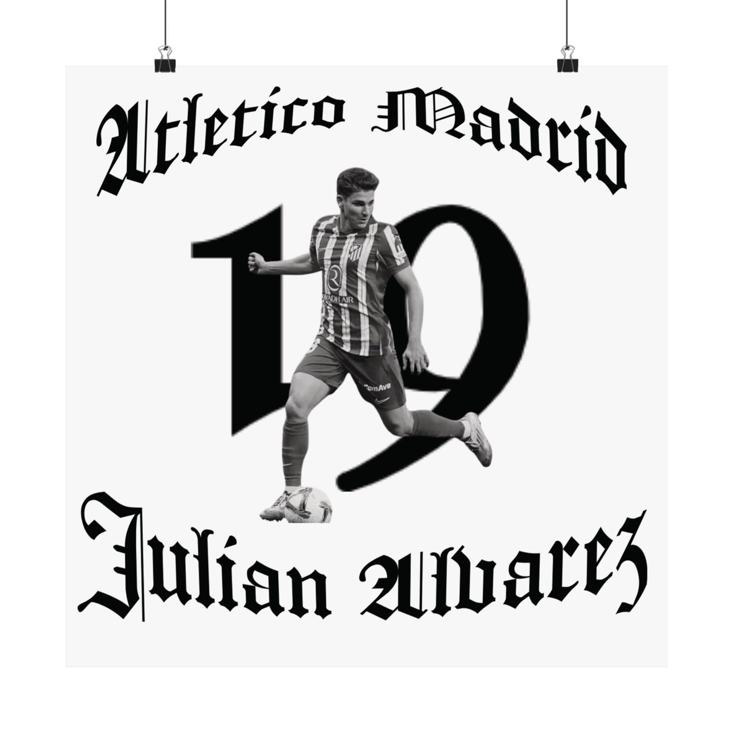 Football Poster, Matte Vertical Poster, Julian Alvarez Atletico Madrid Scorer Stats Poster - Deportivo Gorillas 