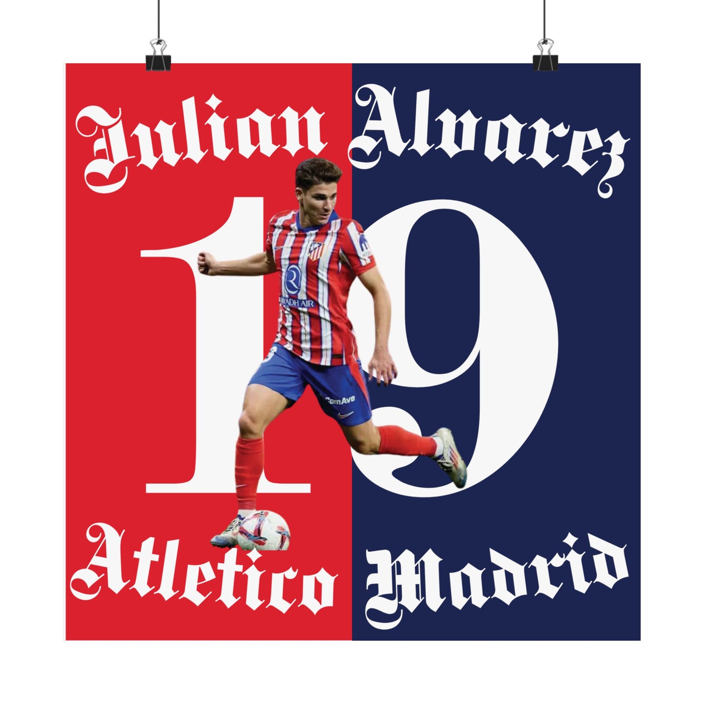 Football Poster, Matte Vertical Poster, Julian Alvarez Atletico Madrid Scorer Stats Poster - Deportivo Gorillas 