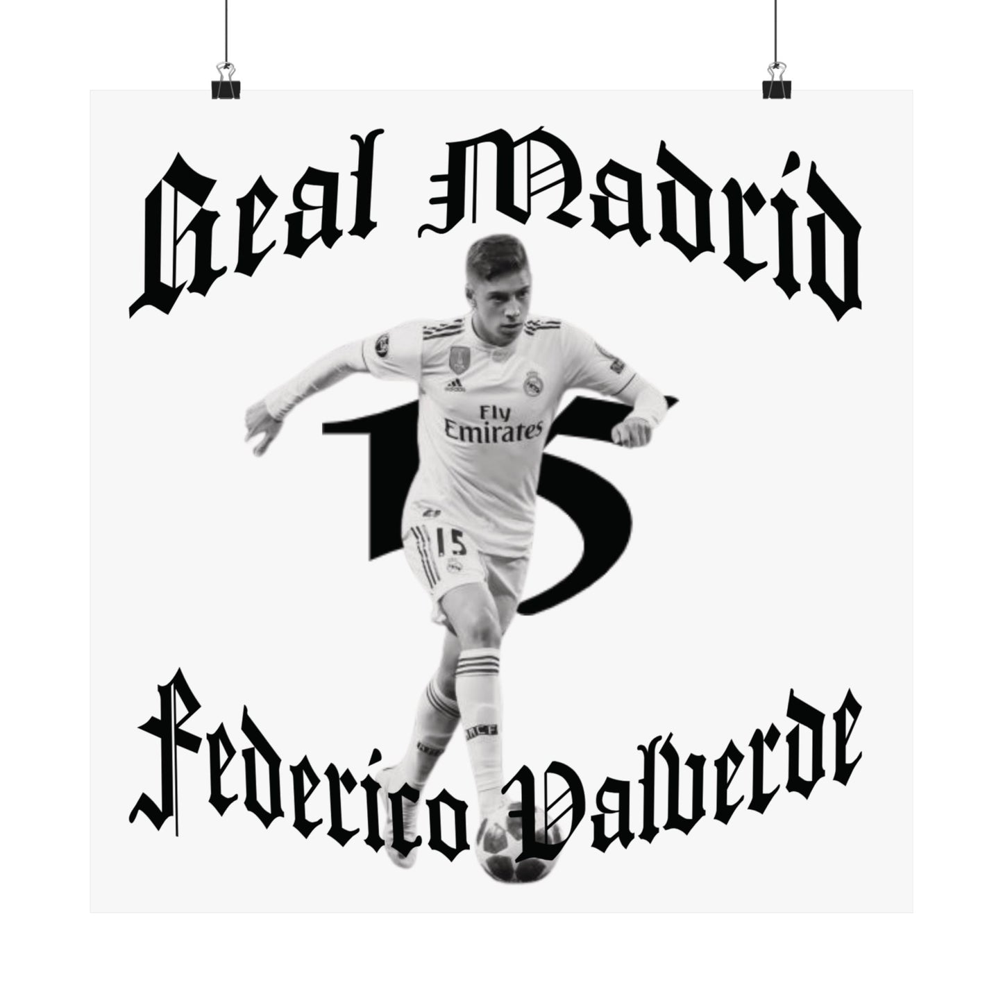 Football Poster, Matte Vertical Poster, Federico Valverde Real Madrid Scorer Stats Poster - Deportivo Gorillas 