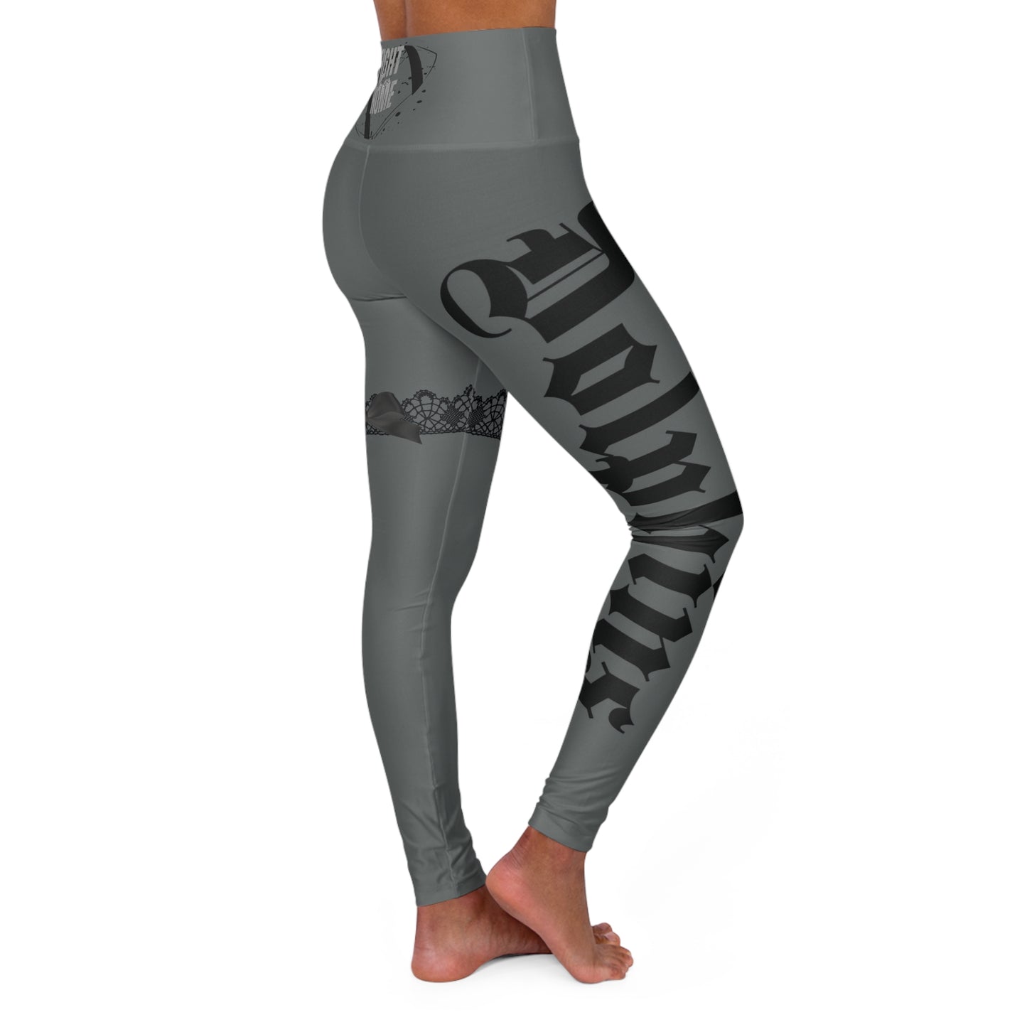 Dark Grey Yoga Leggings Dolphins