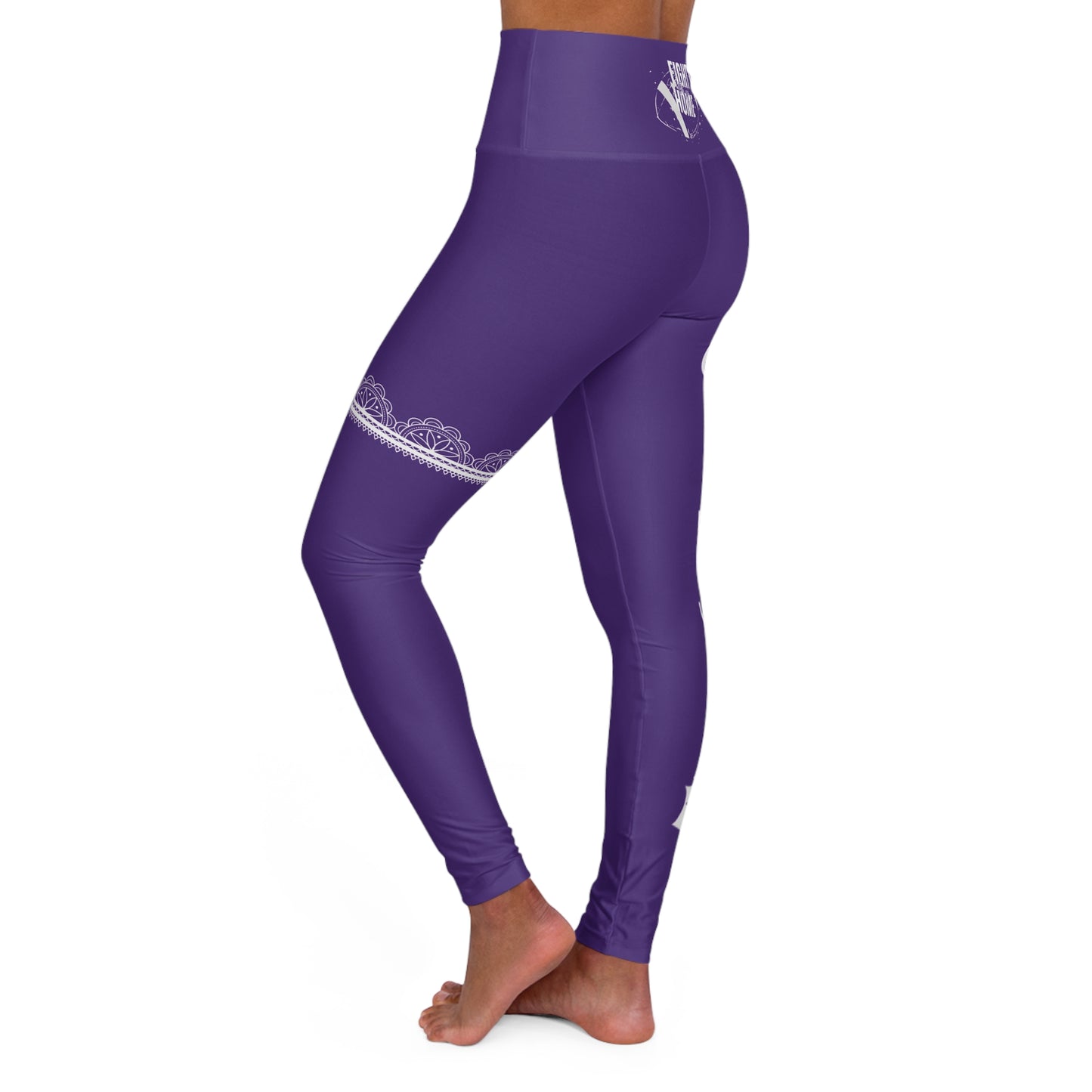 Dark Purple Yoga Leggings Dolphins