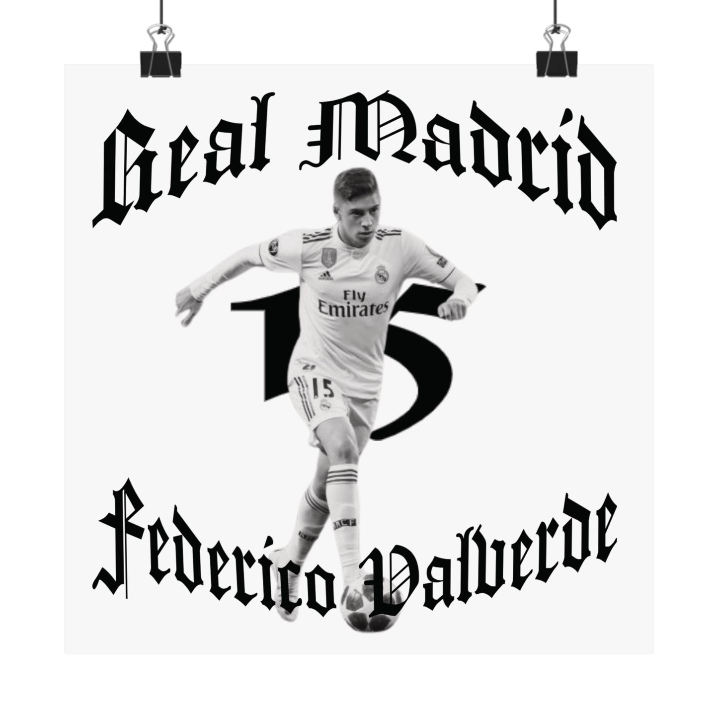 Football Poster, Matte Vertical Poster, Federico Valverde Real Madrid Scorer Stats Poster - Deportivo Gorillas 