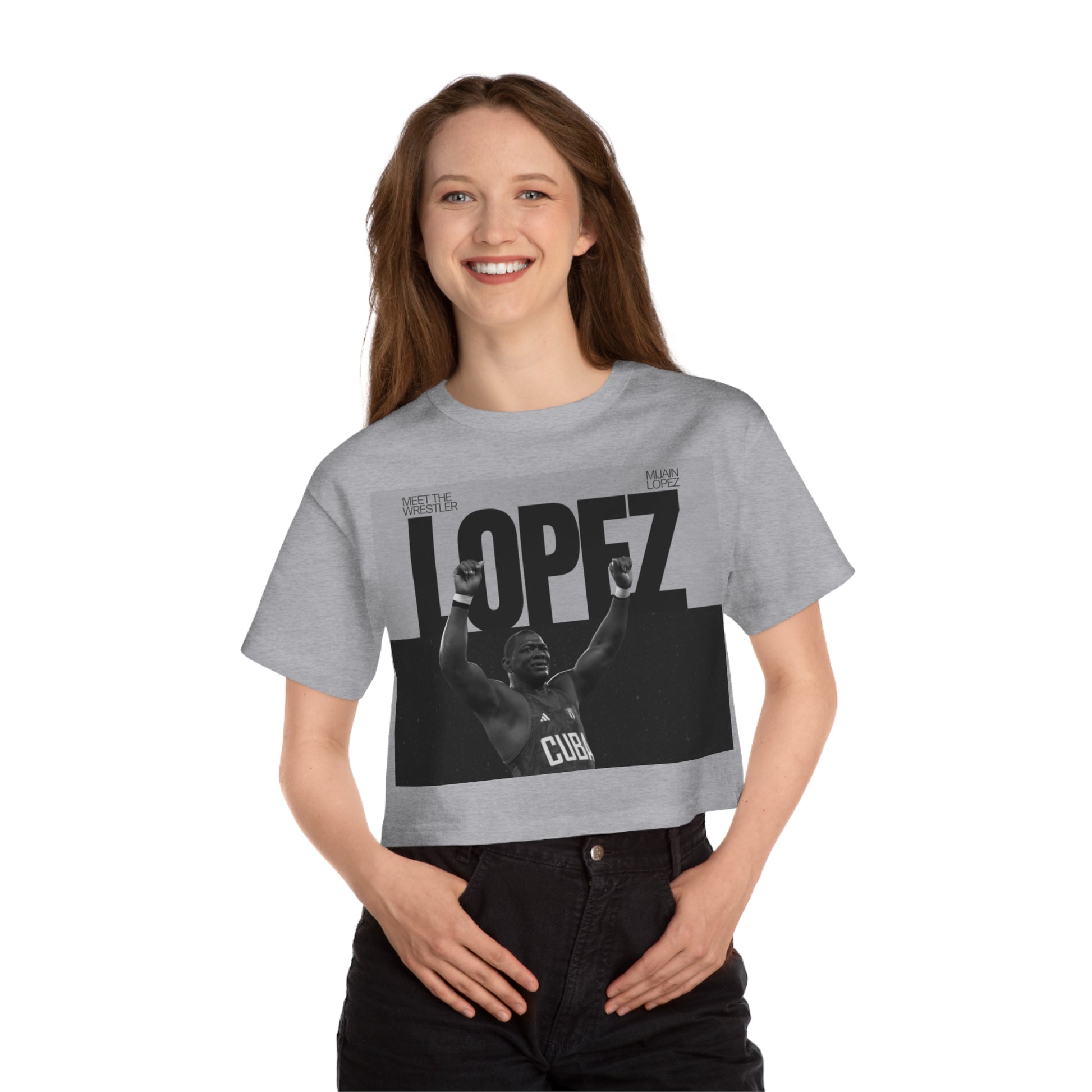 Champion Women's Heritage Cropped T-Shirt Mijain Lopez - Deportivo Gorillas 