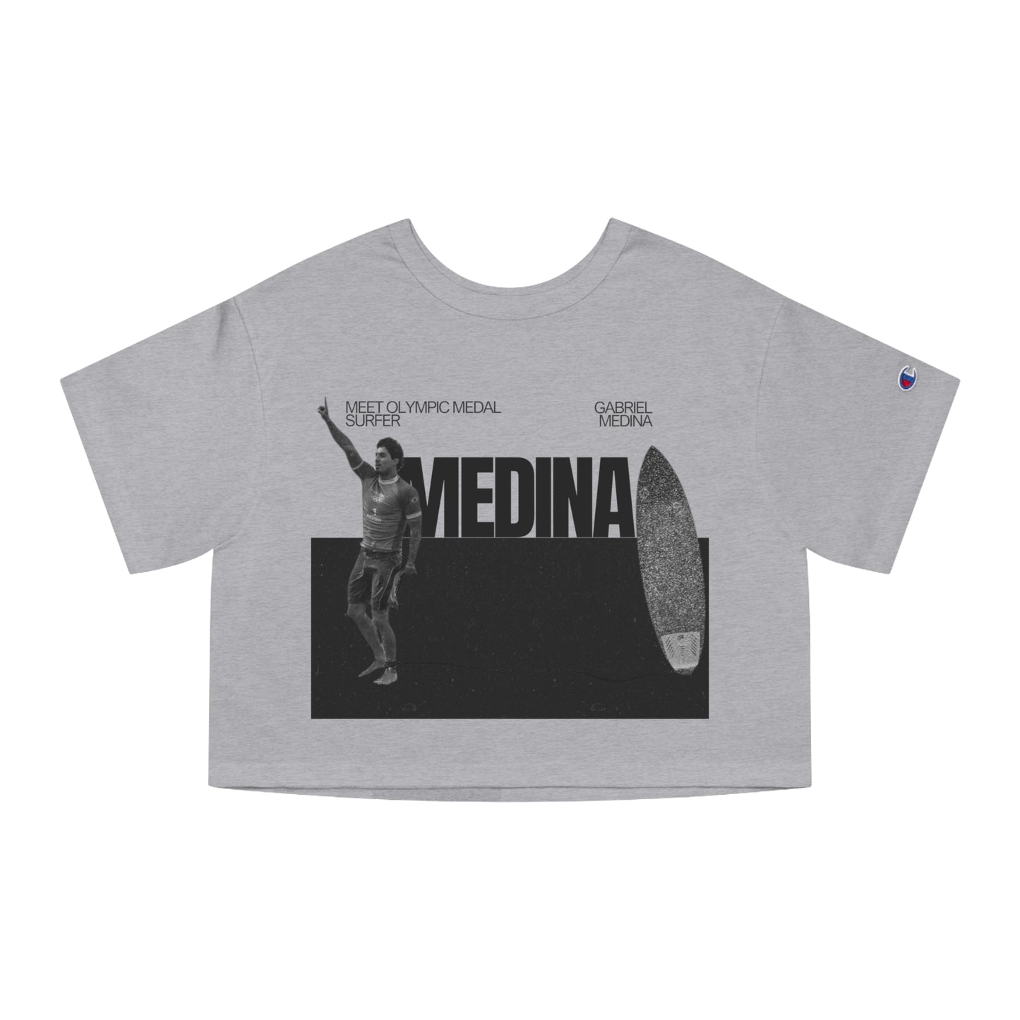 Champion Women's Heritage Cropped T-Shirt Medina Gabriel Black and White Style - Deportivo Gorillas 