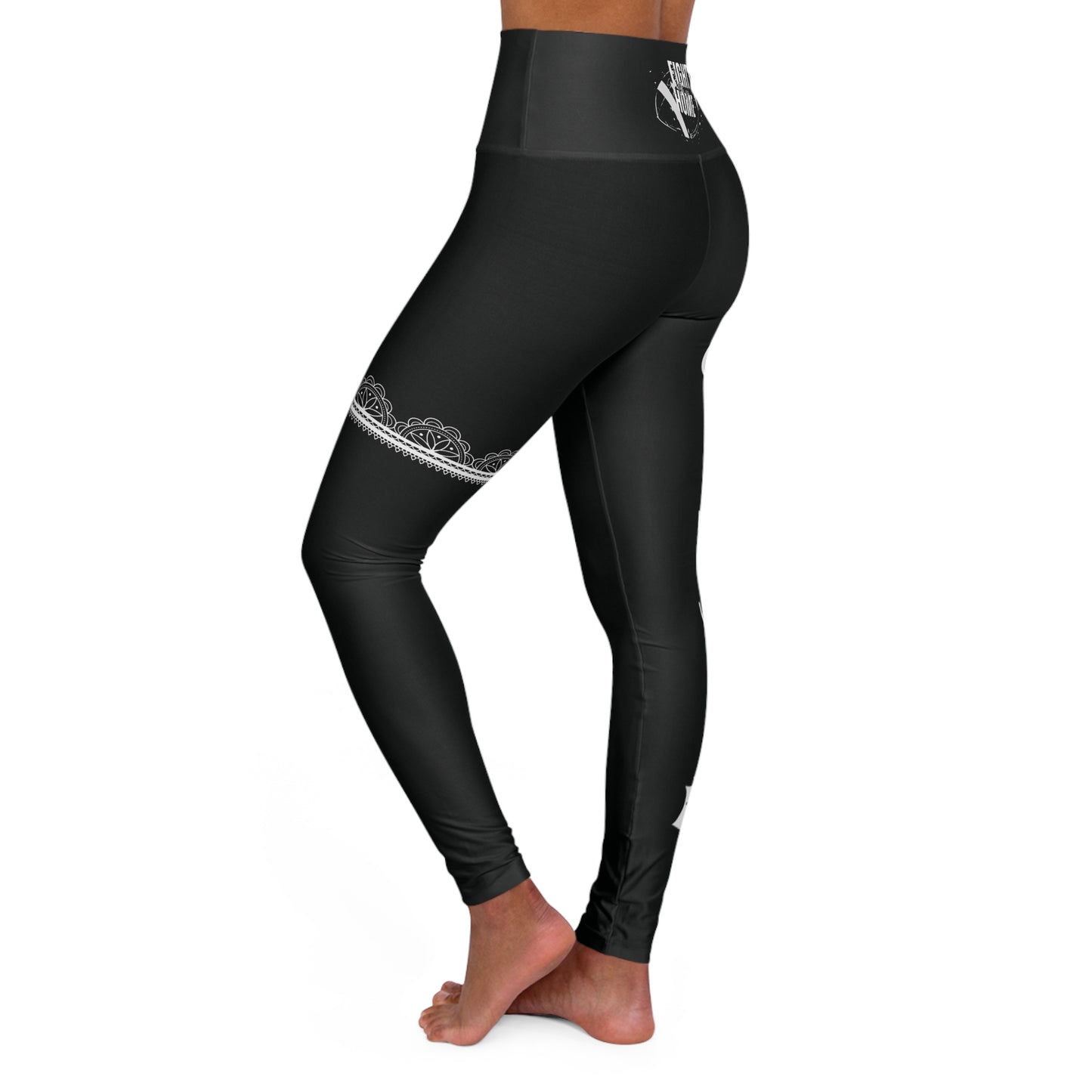 Black Yoga Leggings Dolphins