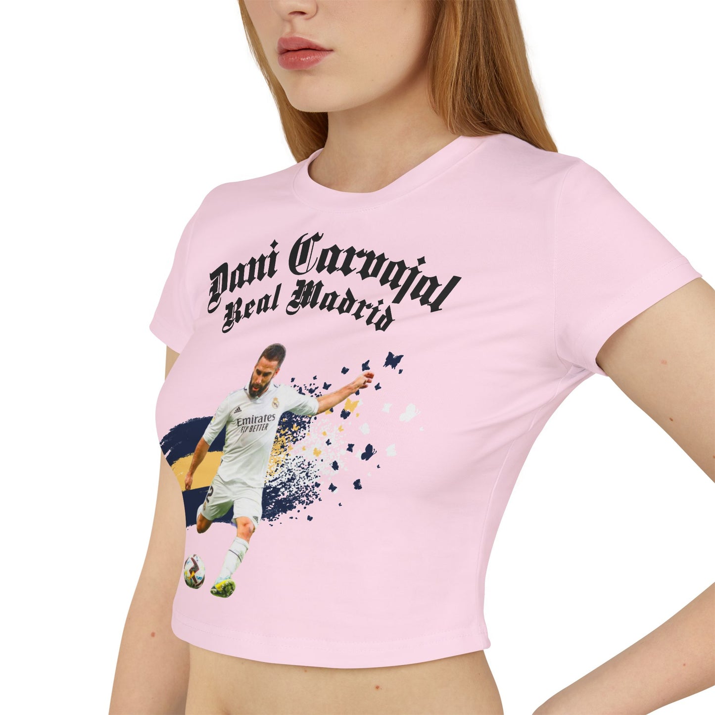 Dani Carvajal Real Madrid Women's Baby Tee T-Shirt, Soccer Fan Shirt, Sports Apparel, Football Team Tee, Women's Graphic Tee - Deportivo Gorillas 