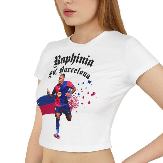 Women's Baby Tee - Raphinia FC Barcelona Soccer Fan T-Shirt - Deportivo Gorillas 