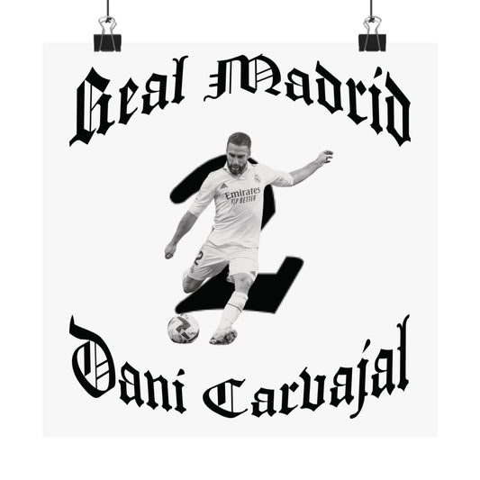 Football Poster, Matte Vertical Poster, Dani Carvajal Real Madrid Scorer Stats Poster - Deportivo Gorillas 