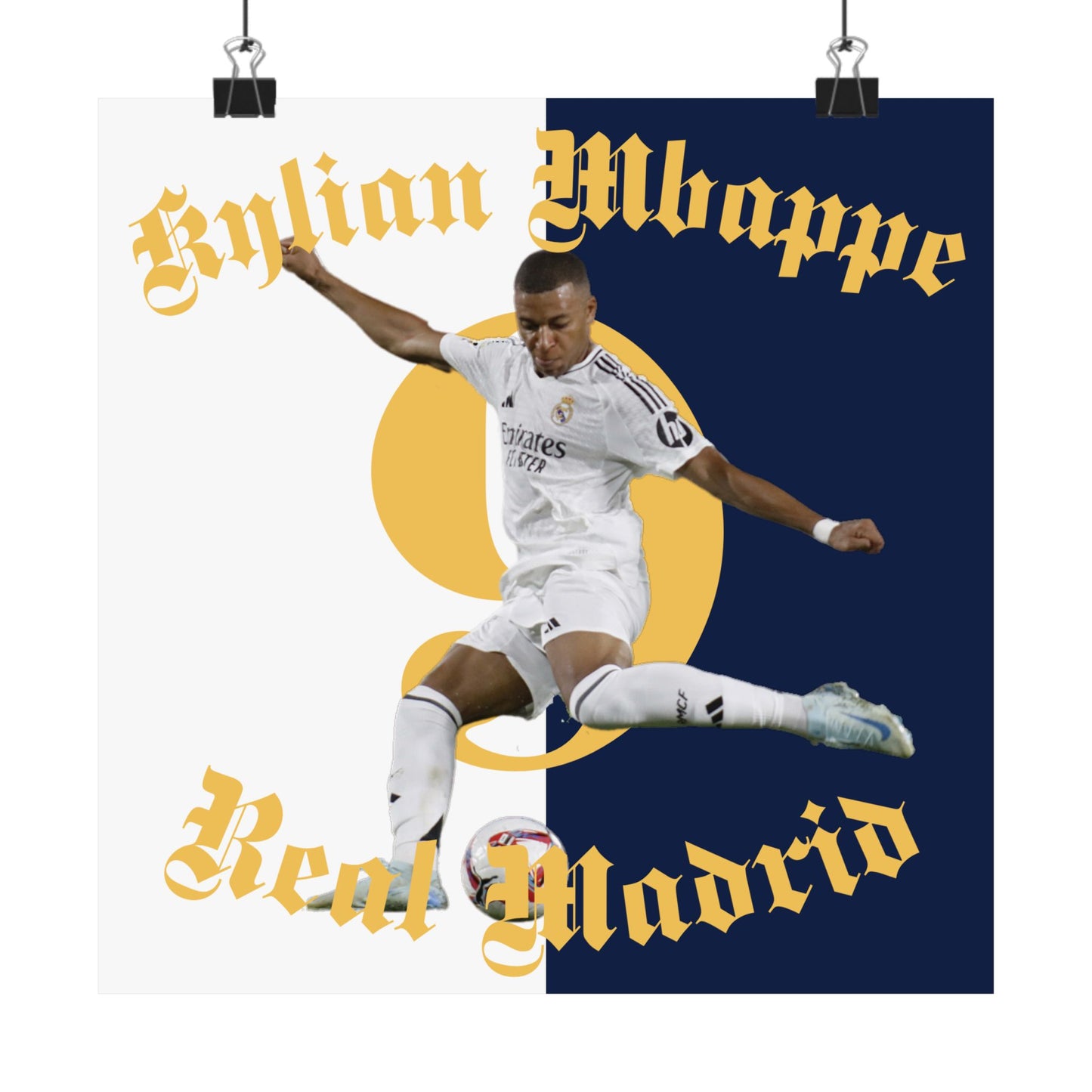 Football Matte Poster, Kylian Mbappe Real Madrid Scorer Stats Vertical Wall Art, Soccer Fan Gift, Ultras Room Decor, Sports Memorabilia - Deportivo Gorillas 