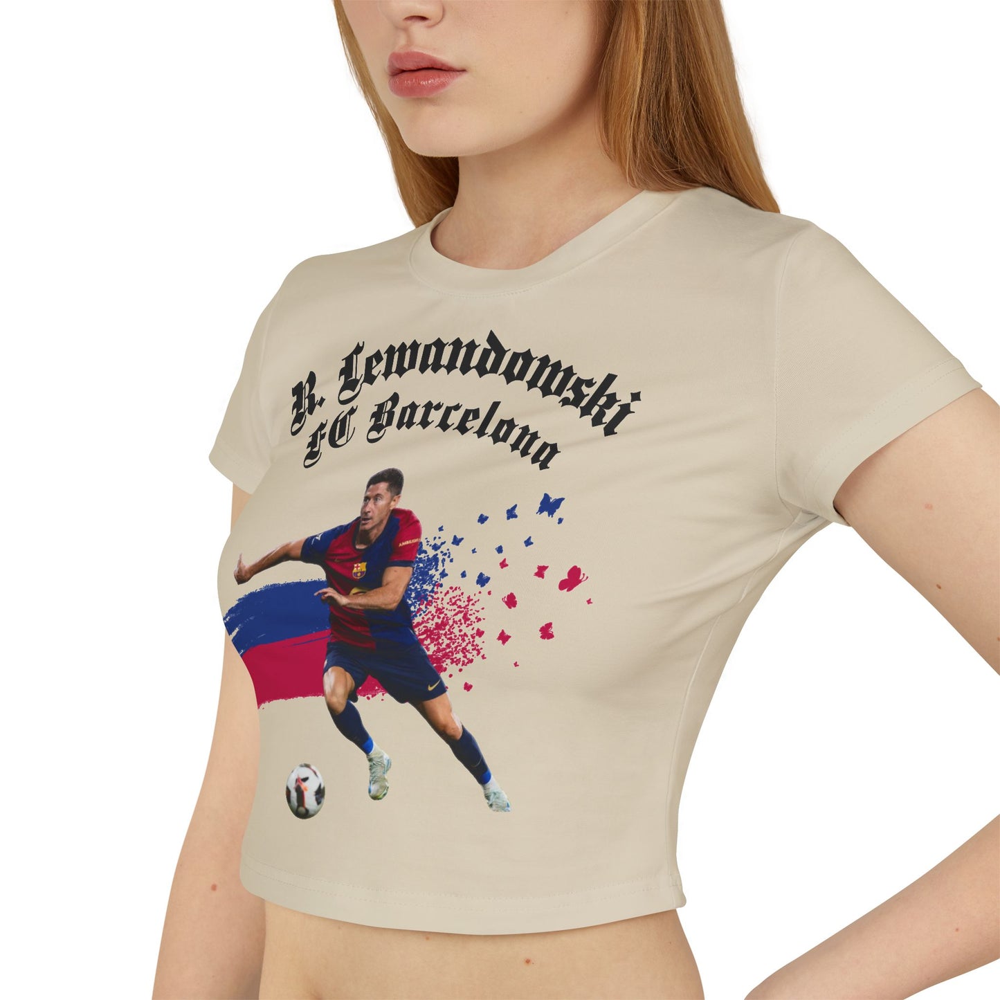 Women's Baby Tee - Robert Lewandowski FC Barcelona Soccer Fan T-Shirt - Deportivo Gorillas 