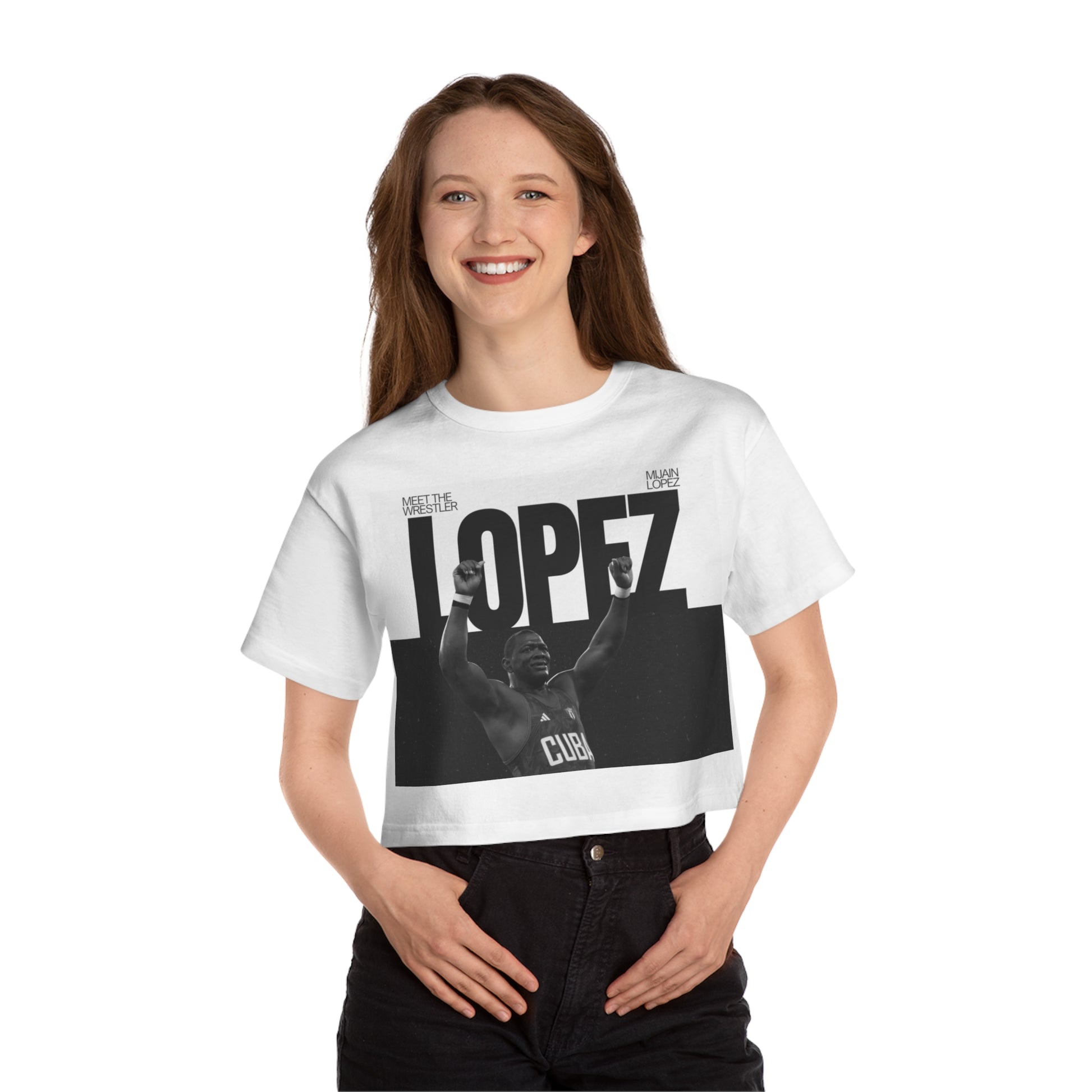 Champion Women's Heritage Cropped T-Shirt Mijain Lopez - Deportivo Gorillas 