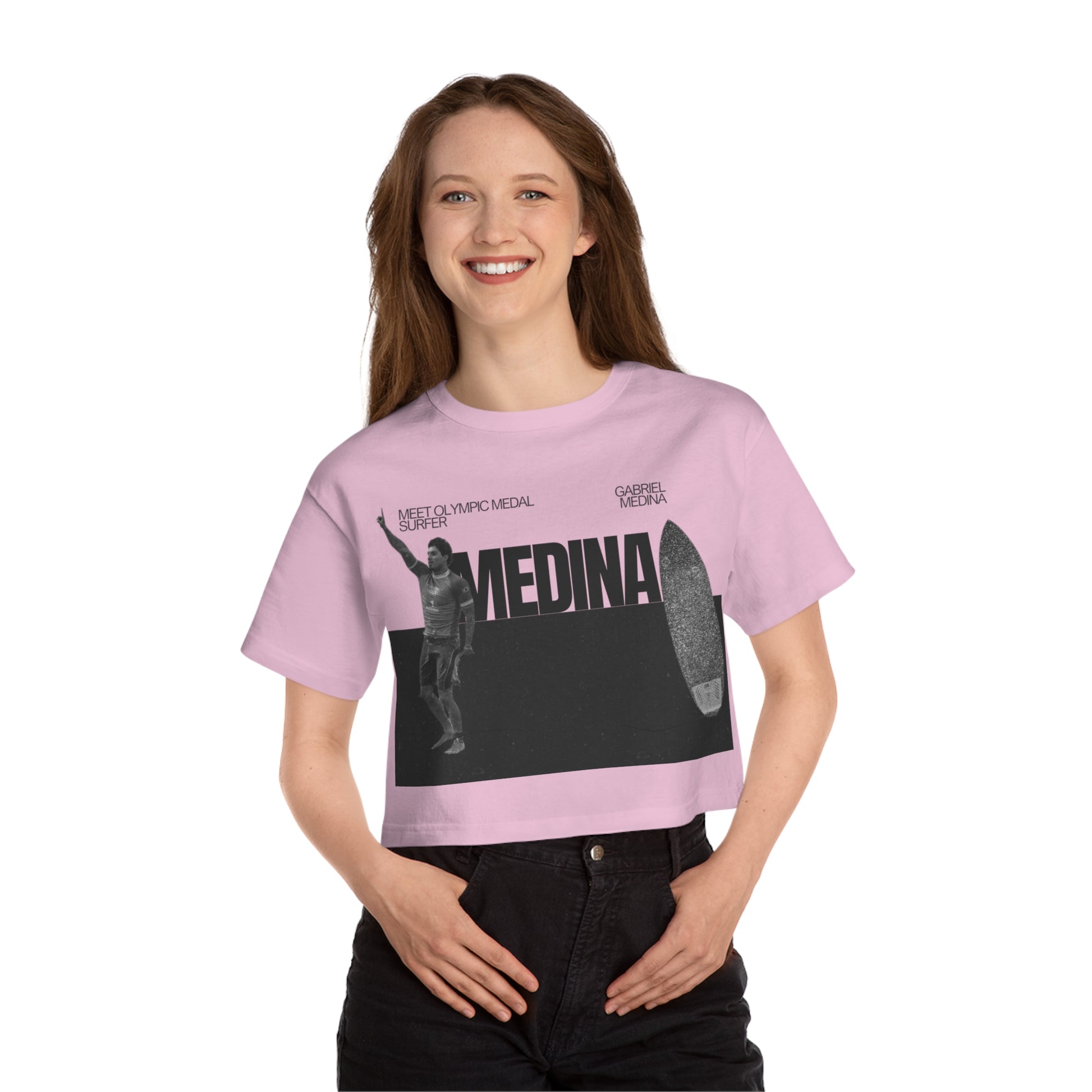 Champion Women's Heritage Cropped T-Shirt Medina Gabriel Black and White Style - Deportivo Gorillas 