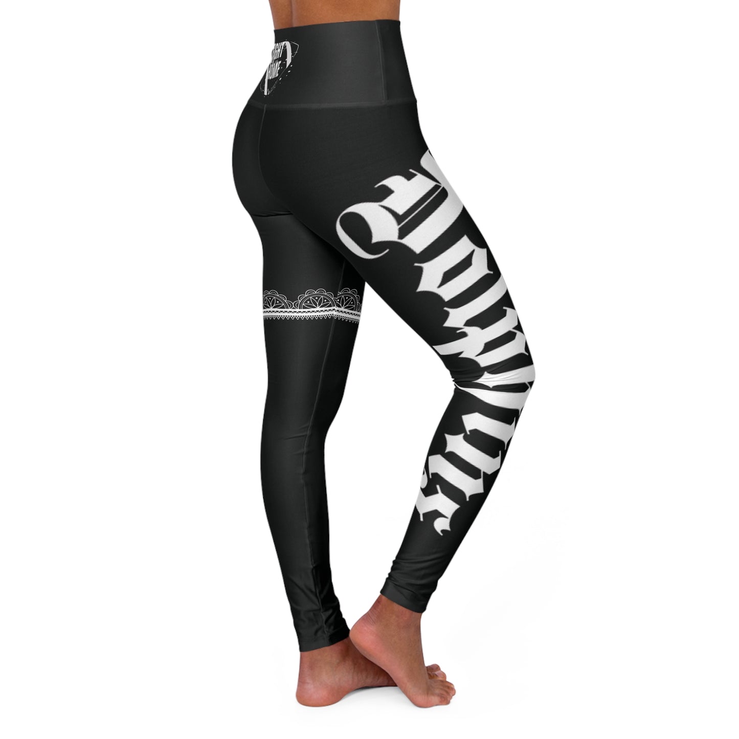 Black Yoga Leggings Dolphins