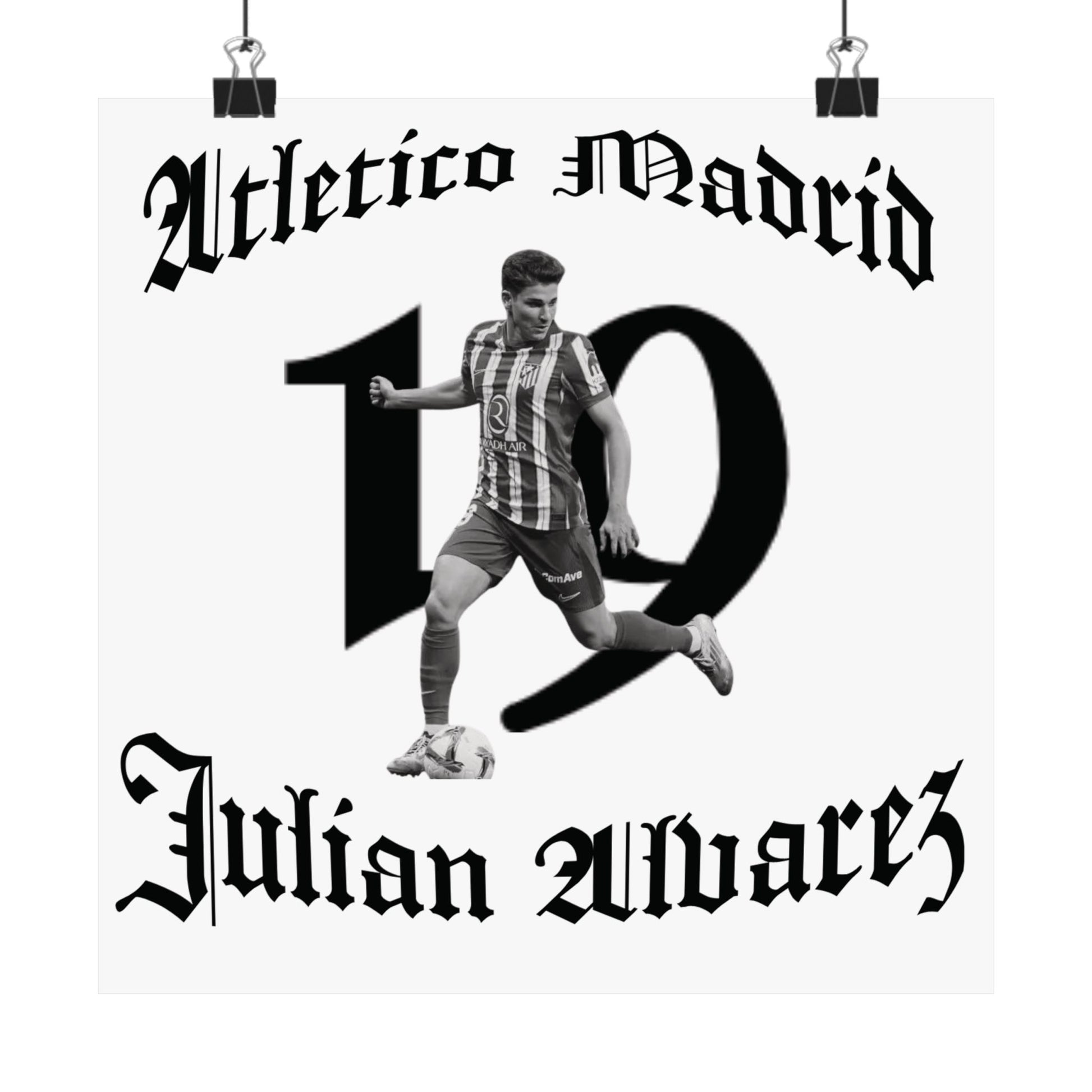 Football Poster, Matte Vertical Poster, Julian Alvarez Atletico Madrid Scorer Stats Poster - Deportivo Gorillas 