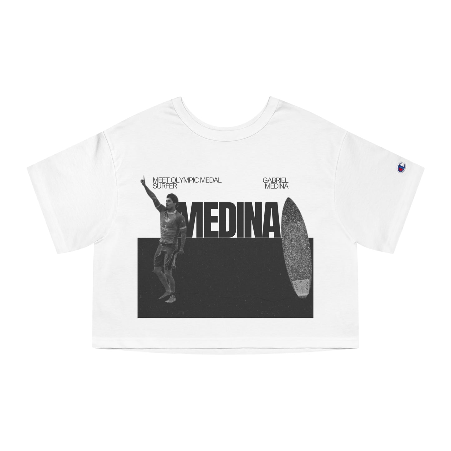 Champion Women's Heritage Cropped T-Shirt Medina Gabriel Black and White Style - Deportivo Gorillas 