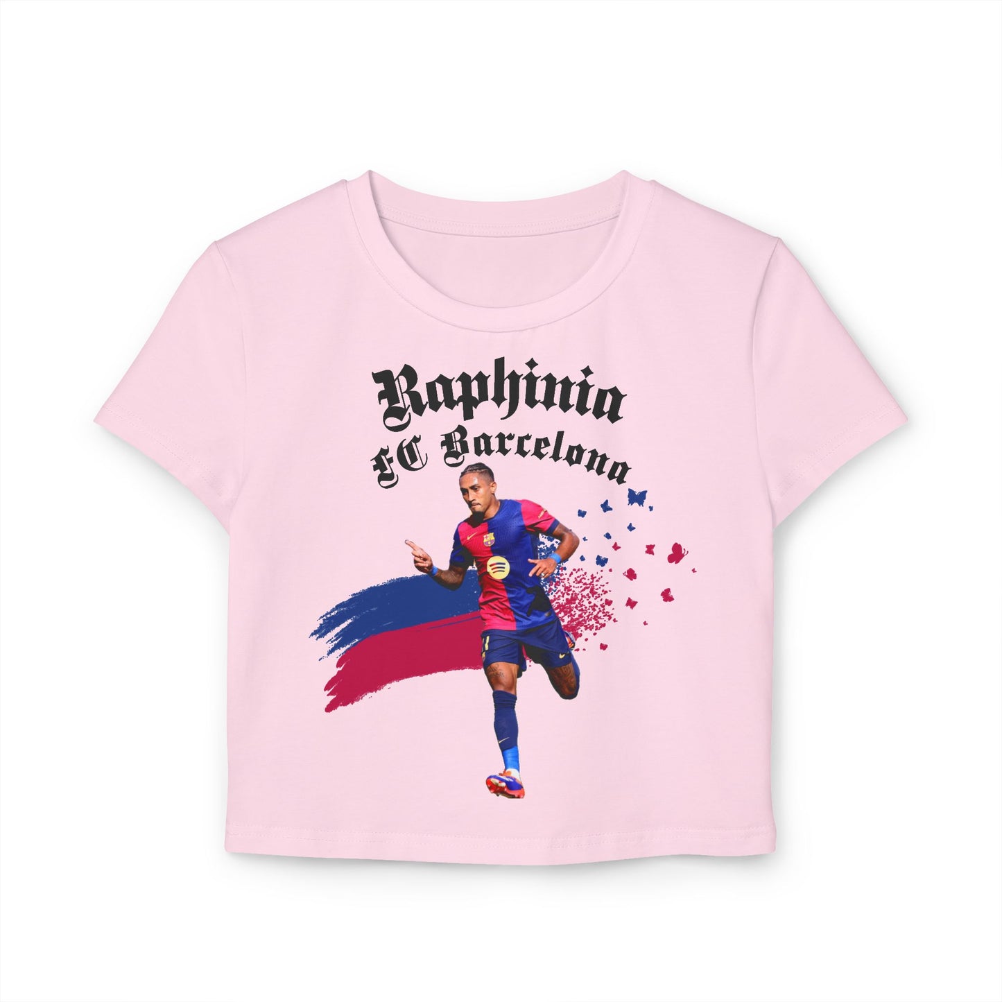 Women's Baby Tee - Raphinia FC Barcelona Soccer Fan T-Shirt - Deportivo Gorillas 